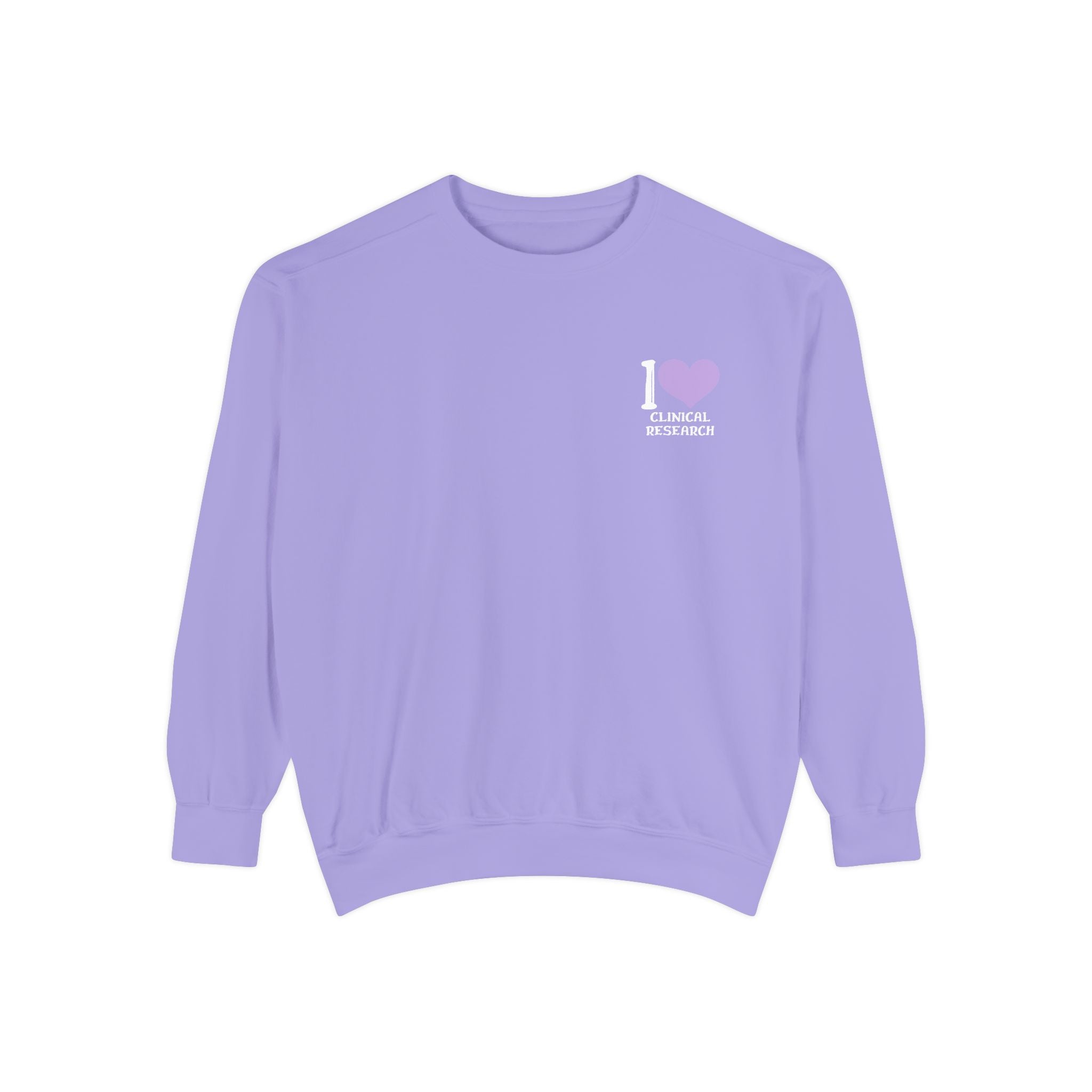 Leafen I Love Research Unisex Garment-Dyed Sweatshirt, Cozy Pullover Sweatshirt, Casual Streetwear, Gift for Her