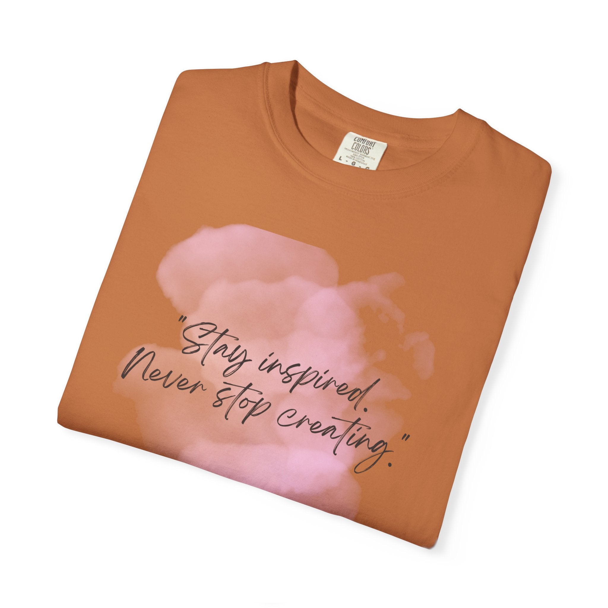 Leafen Stay Inspired Unisex Garment-Dyed T-shirt, Casual Wear, Summer Vibe, Gift for Friends, Relaxed Everyday Style