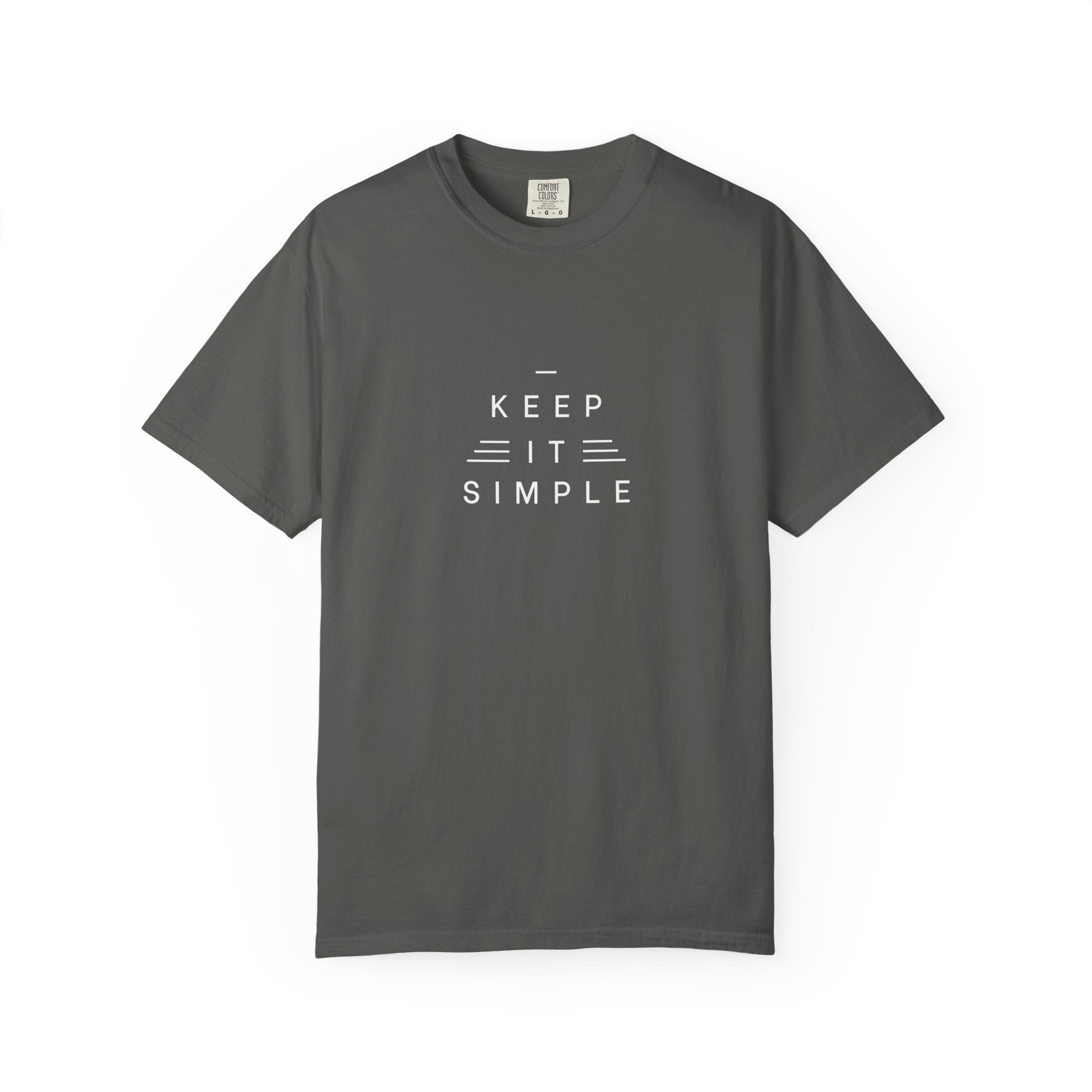Leafen Keep it Simple Unisex Garment-Dyed T-shirt, Casual Wear, Summer Vibe, Gift for Friends, Relaxed Everyday Style