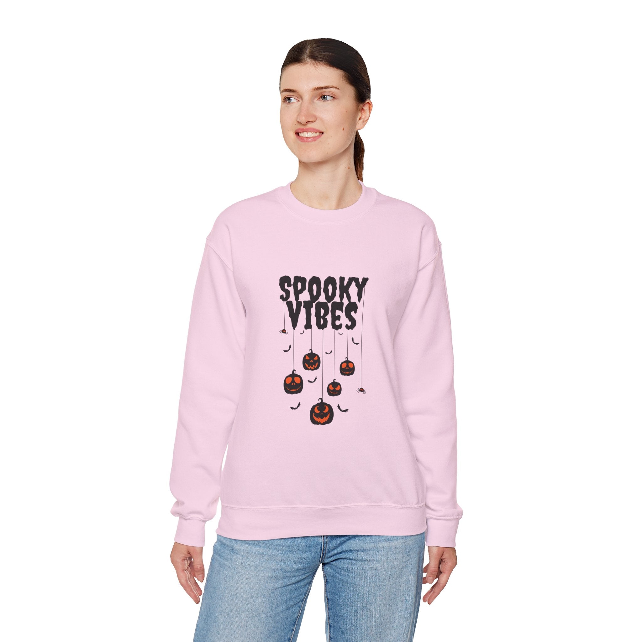 Leafen Spooky Vibes Unisex Garment-Dyed T-Shirt – 100% Ring-Spun Cotton, Soft Relaxed Fit Crewneck Tee for Men & Women