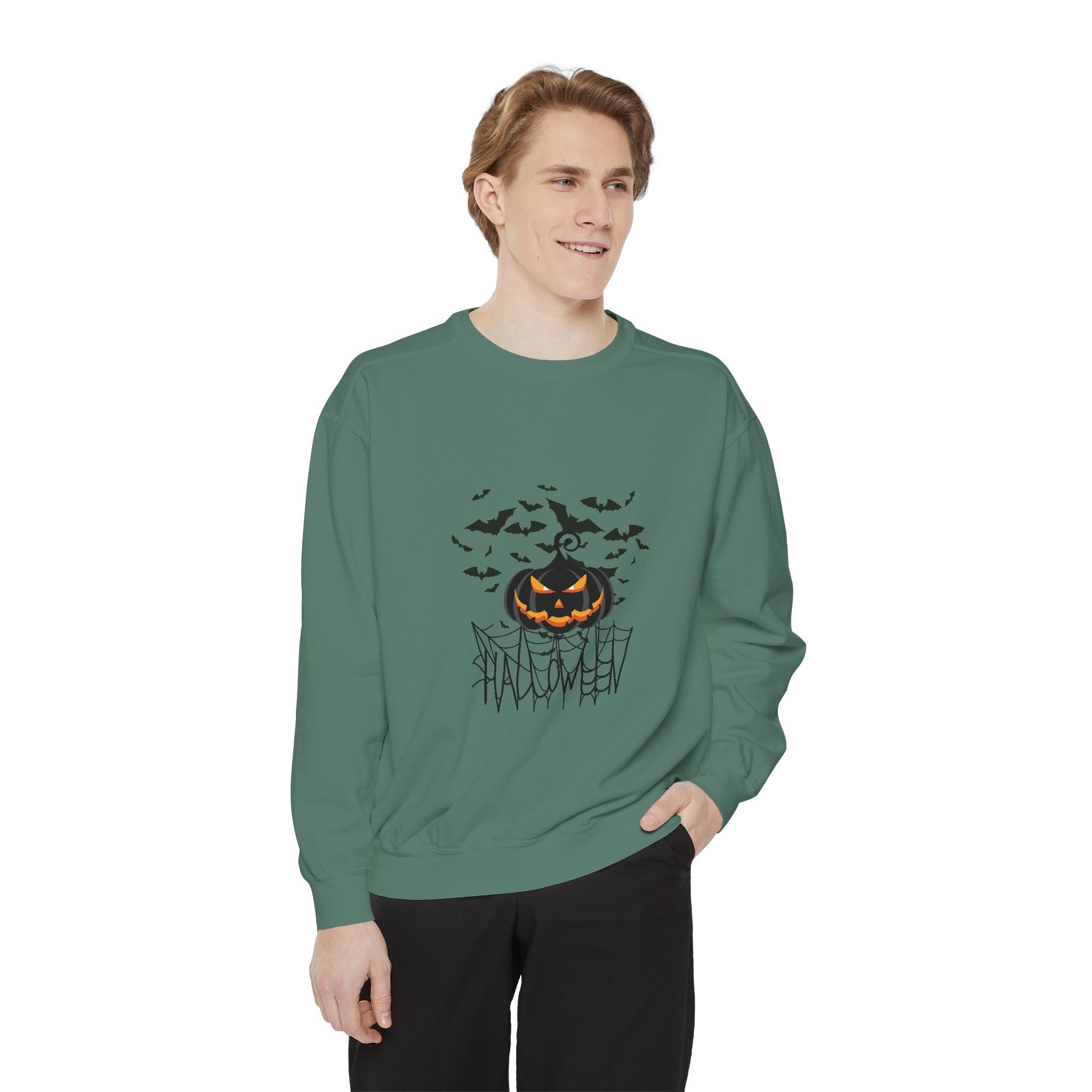 Leafen Halloween Web Unisex Sweatshirt, Casual Crewneck, Gift for Friends, Motivational Apparel, Everyday Comfort Wear