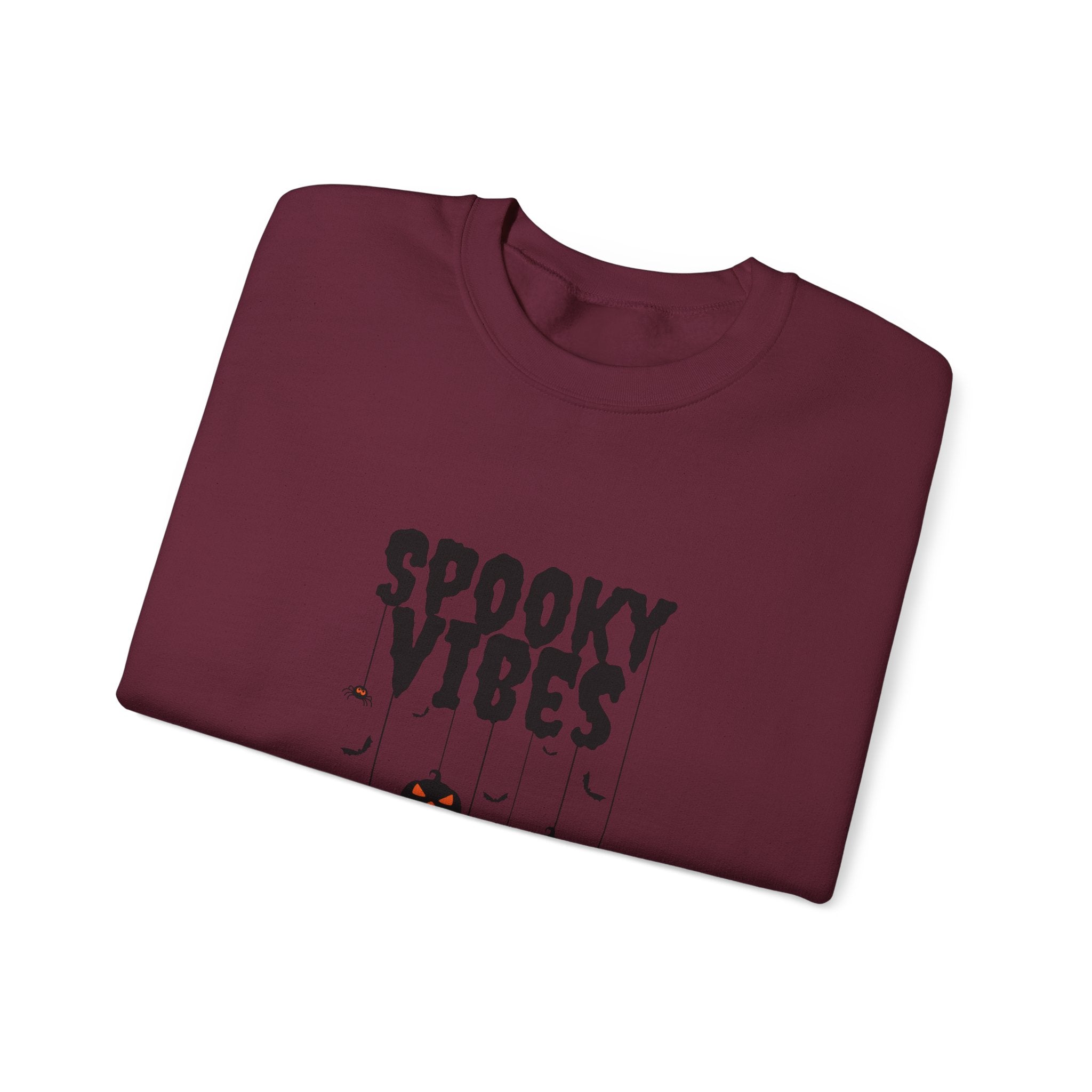 Leafen Spooky Vibes Unisex Garment-Dyed T-Shirt – 100% Ring-Spun Cotton, Soft Relaxed Fit Crewneck Tee for Men & Women