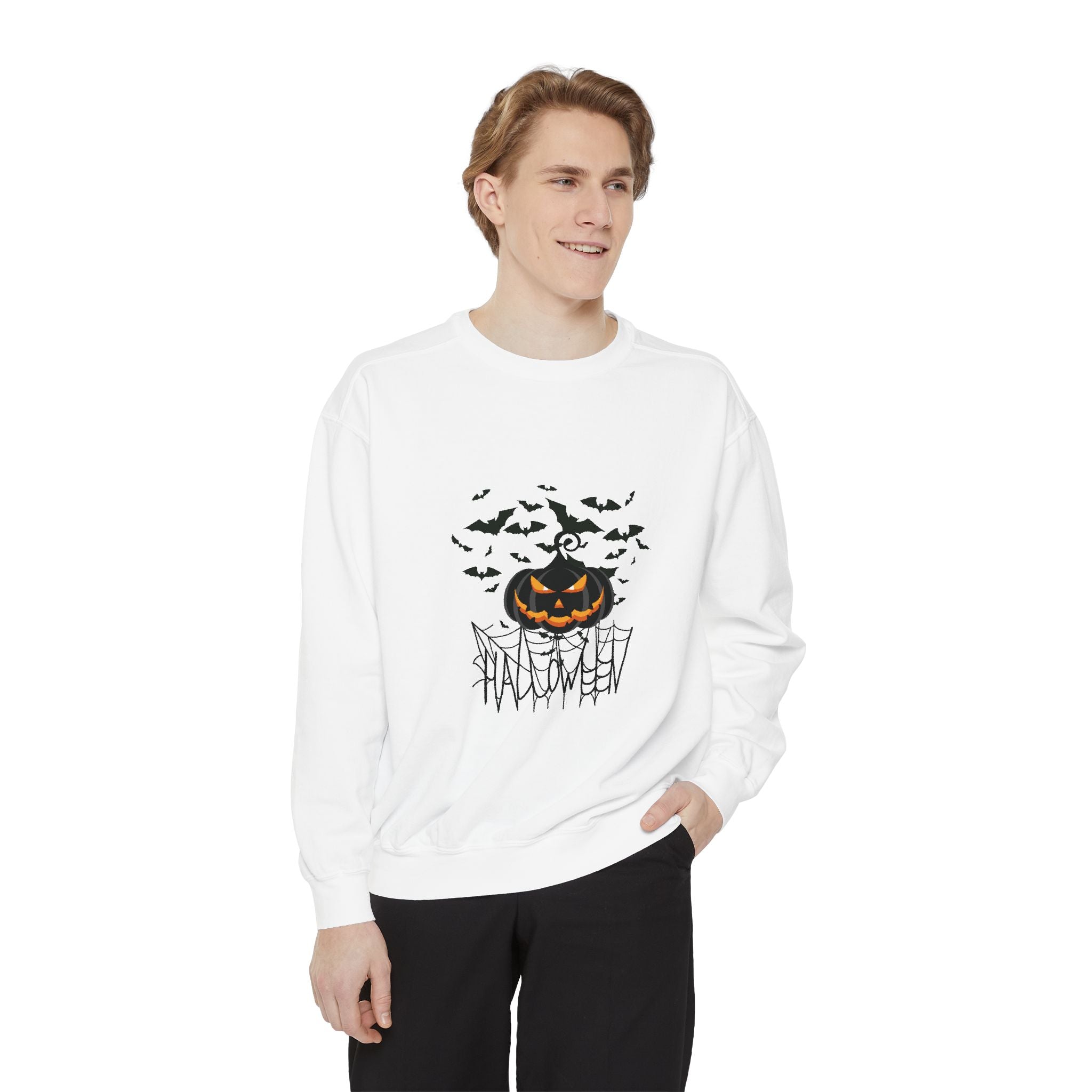Leafen Halloween Web Unisex Sweatshirt, Casual Crewneck, Gift for Friends, Motivational Apparel, Everyday Comfort Wear
