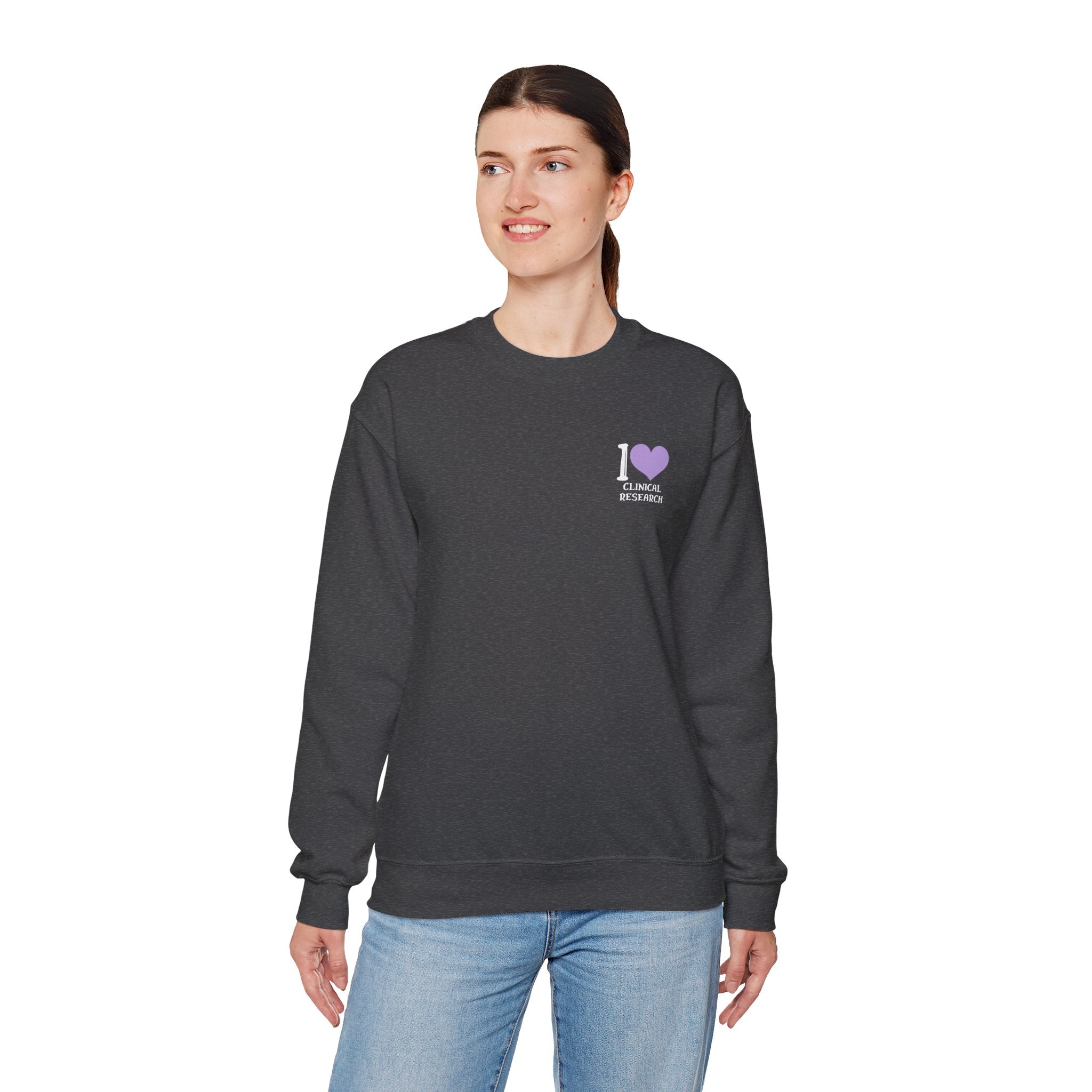 Leafen I Love Research Sweatshirt, Cozy Crewneck, Unisex Gift, Perfect for Researchers, Science Lovers, Casual Wear