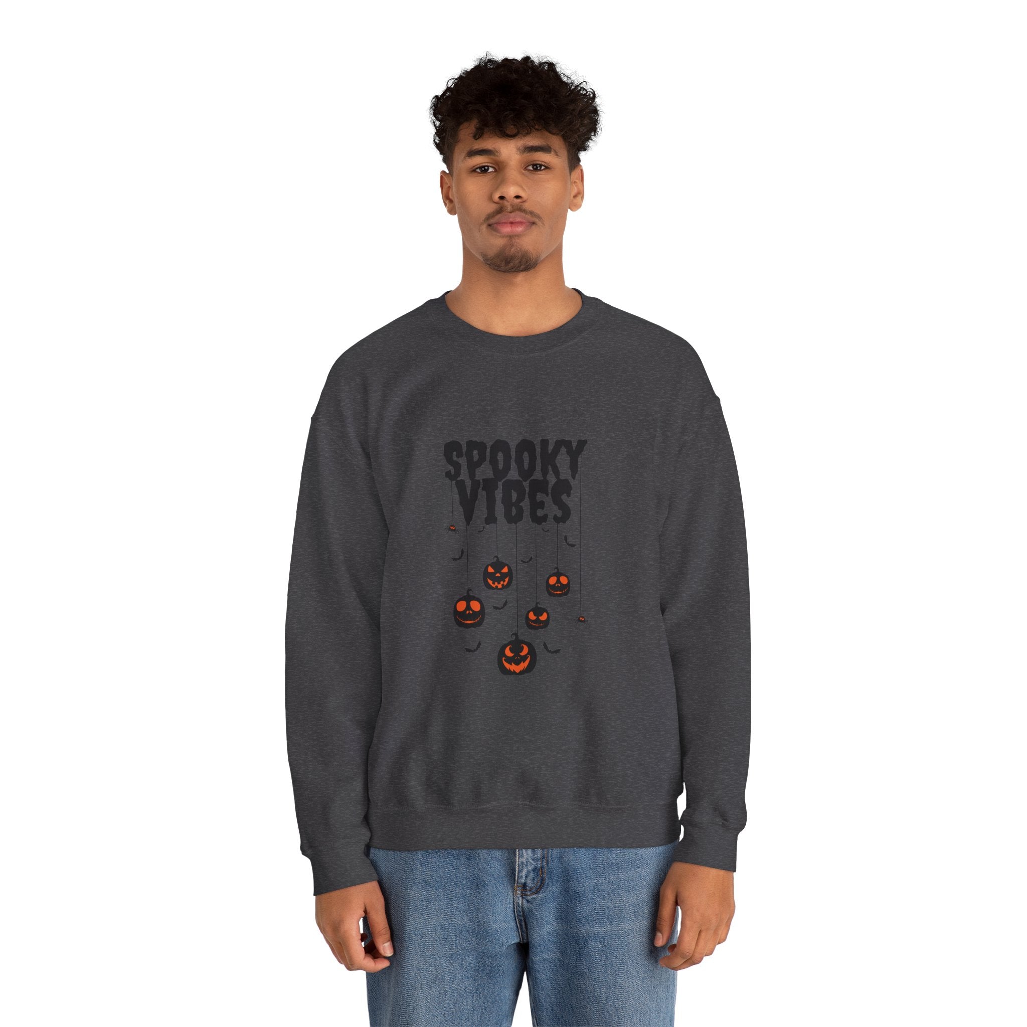 Leafen Spooky Vibes Unisex Garment-Dyed T-Shirt – 100% Ring-Spun Cotton, Soft Relaxed Fit Crewneck Tee for Men & Women