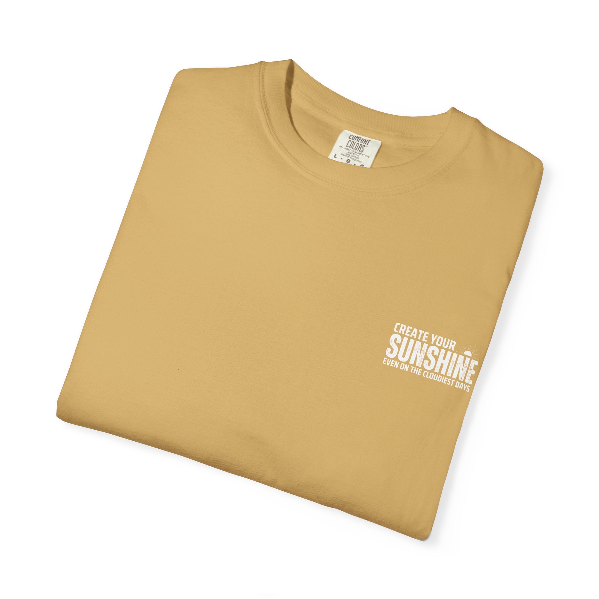 Leafen Create Sunshine Unisex Garment-Dyed T-shirt, Casual Wear, Summer Vibe, Gift for Friends, Relaxed Everyday Style