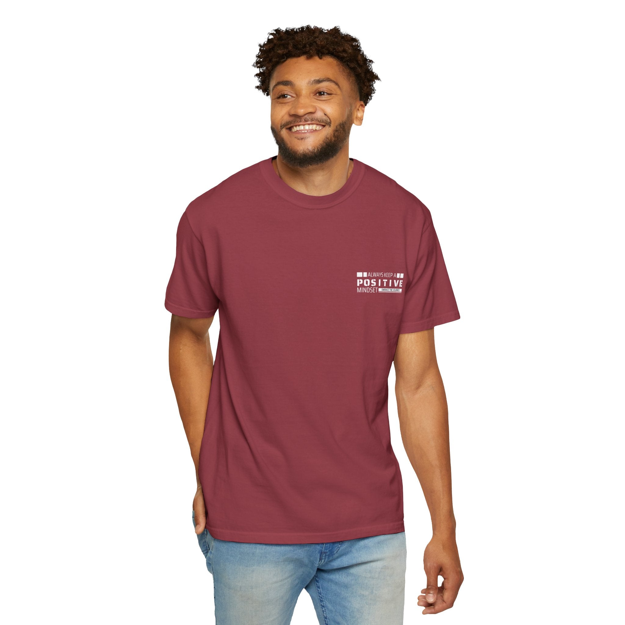 Leafen Positive Vibe Unisex Garment-Dyed T-shirt, Casual Wear, Summer Vibe, Gift for Friends, Relaxed Everyday Style