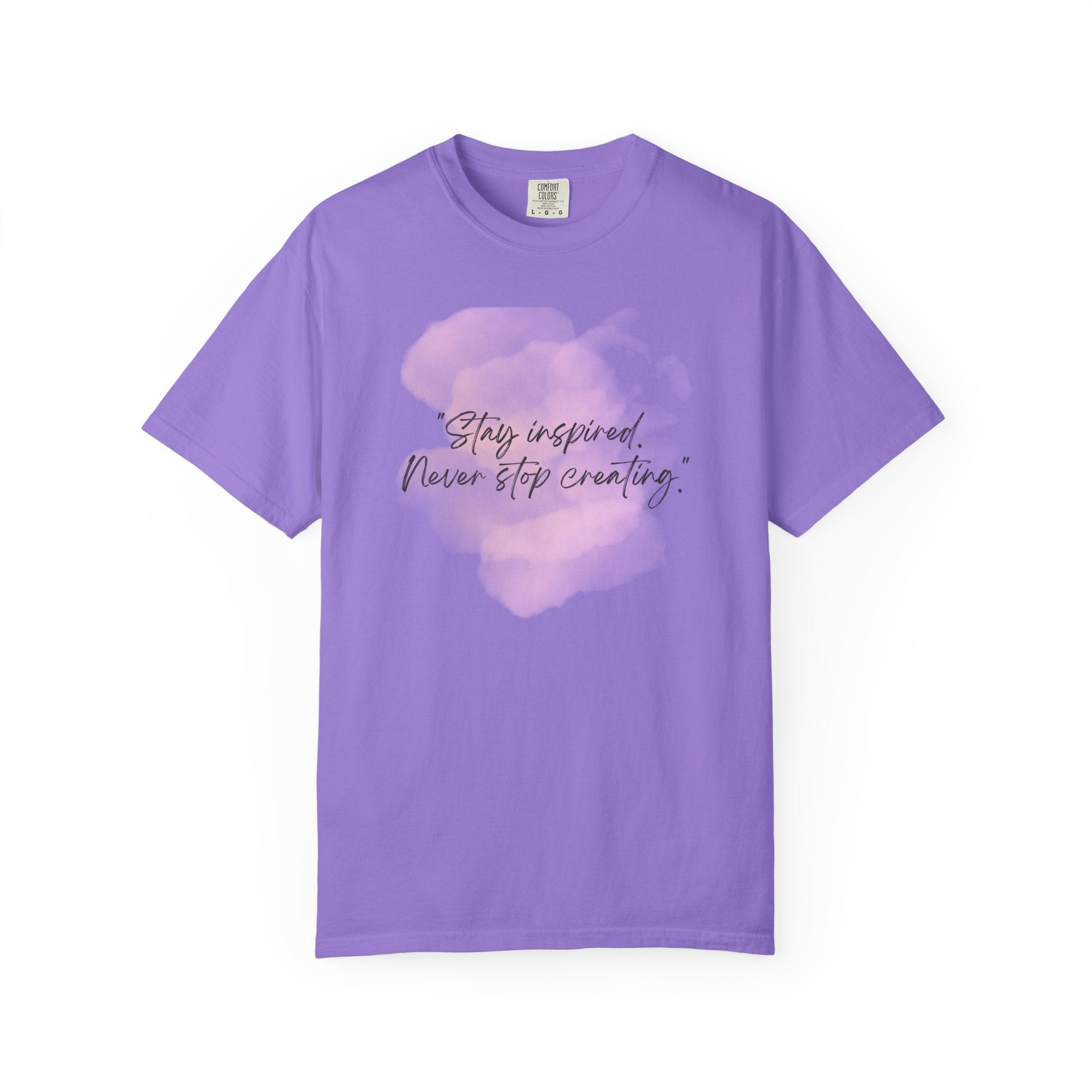 Leafen Stay Inspired Unisex Garment-Dyed T-shirt, Casual Wear, Summer Vibe, Gift for Friends, Relaxed Everyday Style
