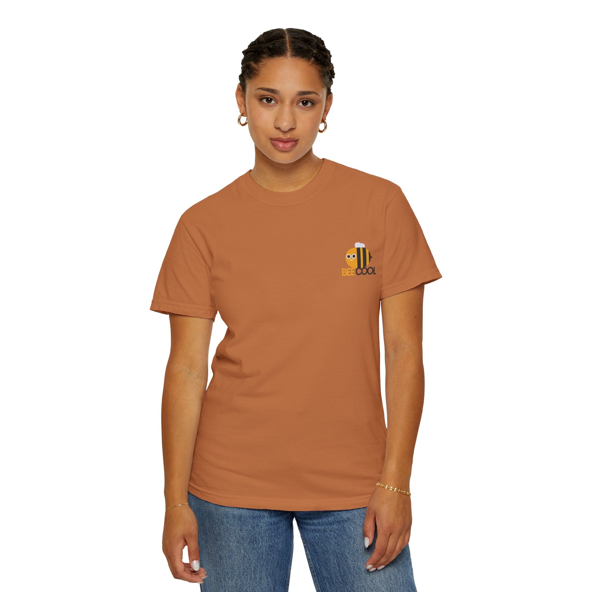 Leafen Bee Cool Unisex Garment-Dyed T-shirt, Casual Wear, Summer Vibe, Gift for Friends, Relaxed Everyday Style