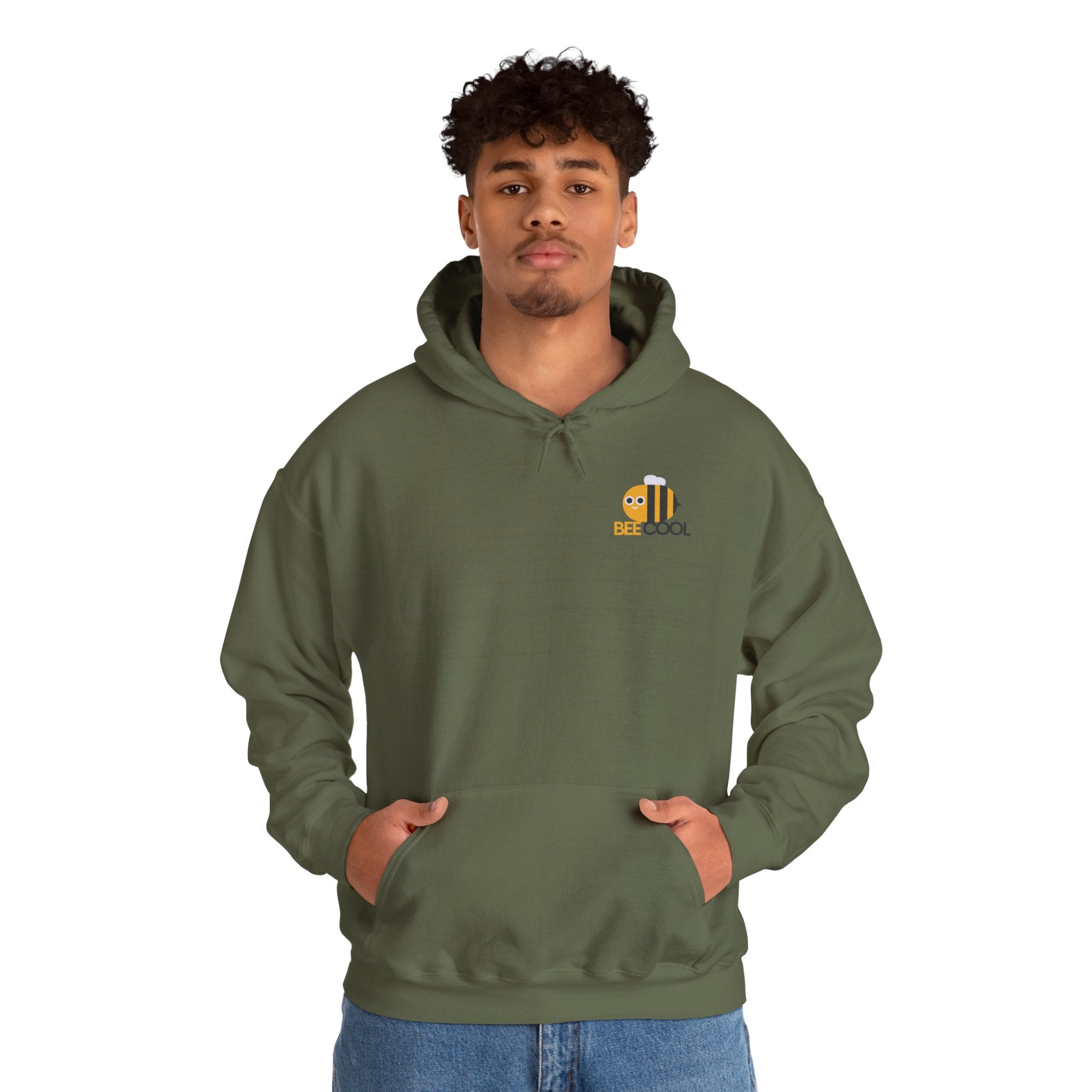 Leafen Bee Cool Unisex Heavy Blend™ Hooded Sweatshirt, Comfortable Casual Wear, Perfect Gift for Nature Lovers
