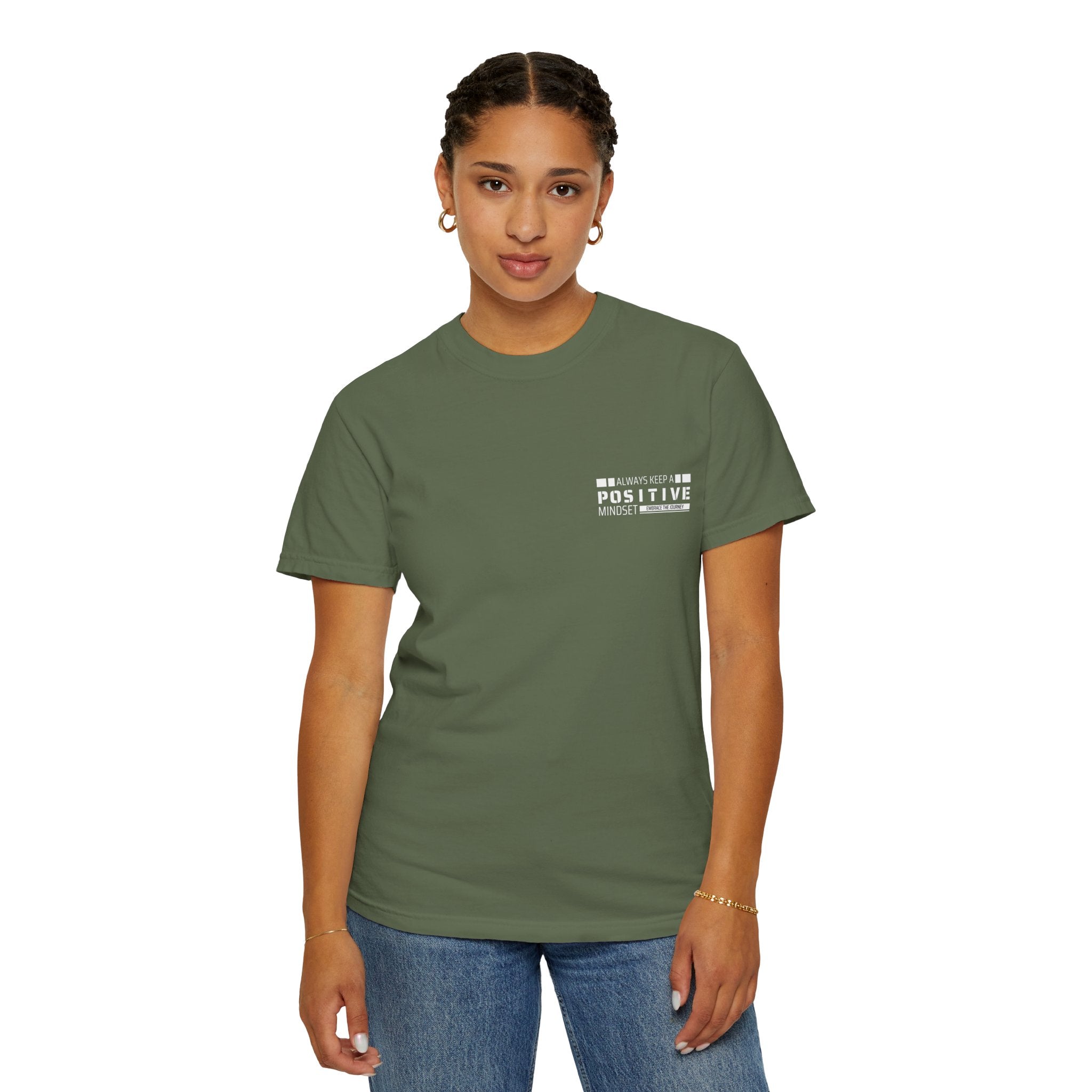 Leafen Positive Vibe Unisex Garment-Dyed T-shirt, Casual Wear, Summer Vibe, Gift for Friends, Relaxed Everyday Style