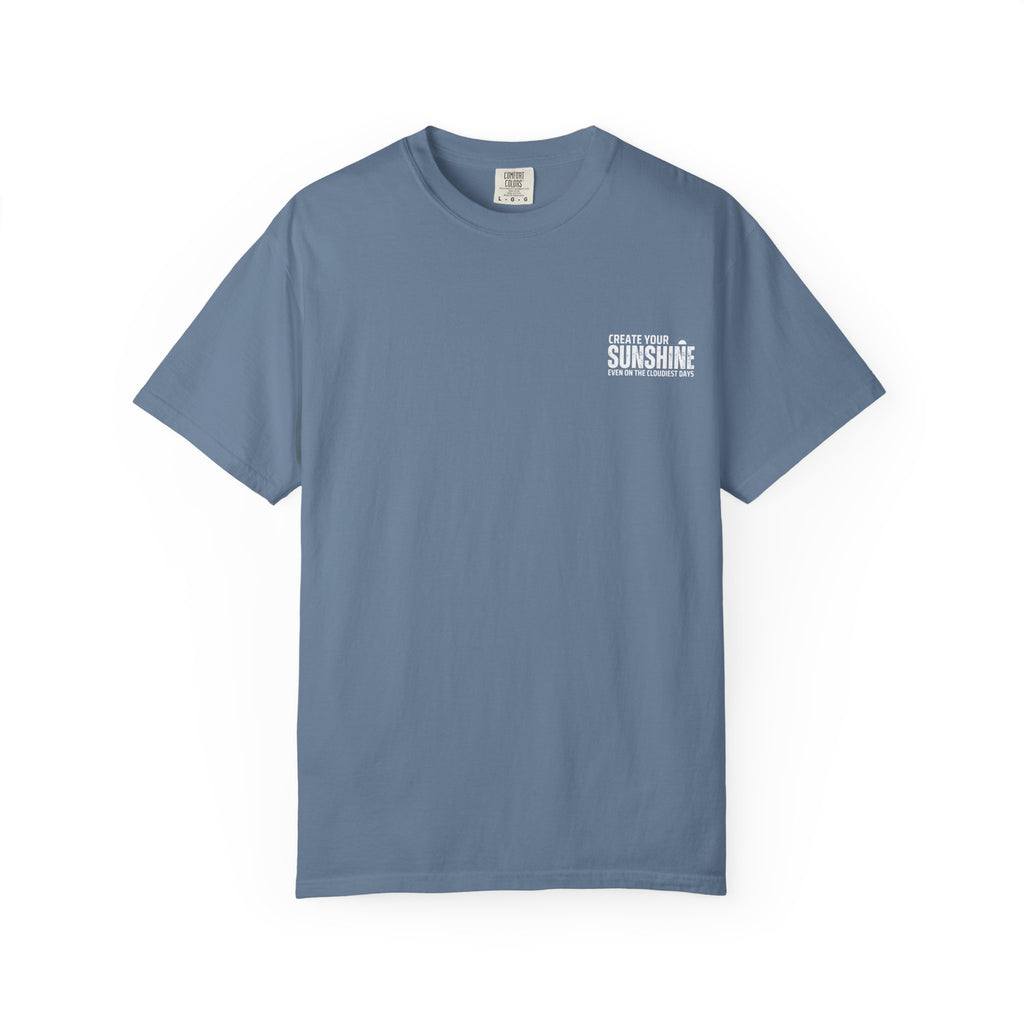 Leafen Create Sunshine Unisex Garment-Dyed T-shirt, Casual Wear, Summer Vibe, Gift for Friends, Relaxed Everyday Style