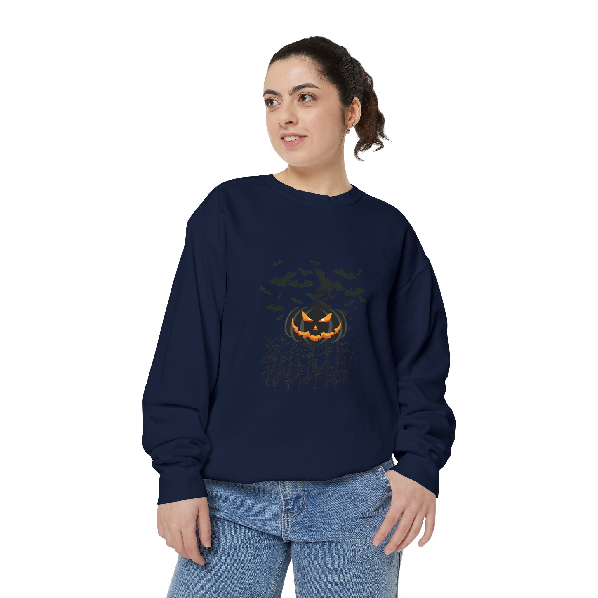 Leafen Halloween Web Unisex Sweatshirt, Casual Crewneck, Gift for Friends, Motivational Apparel, Everyday Comfort Wear
