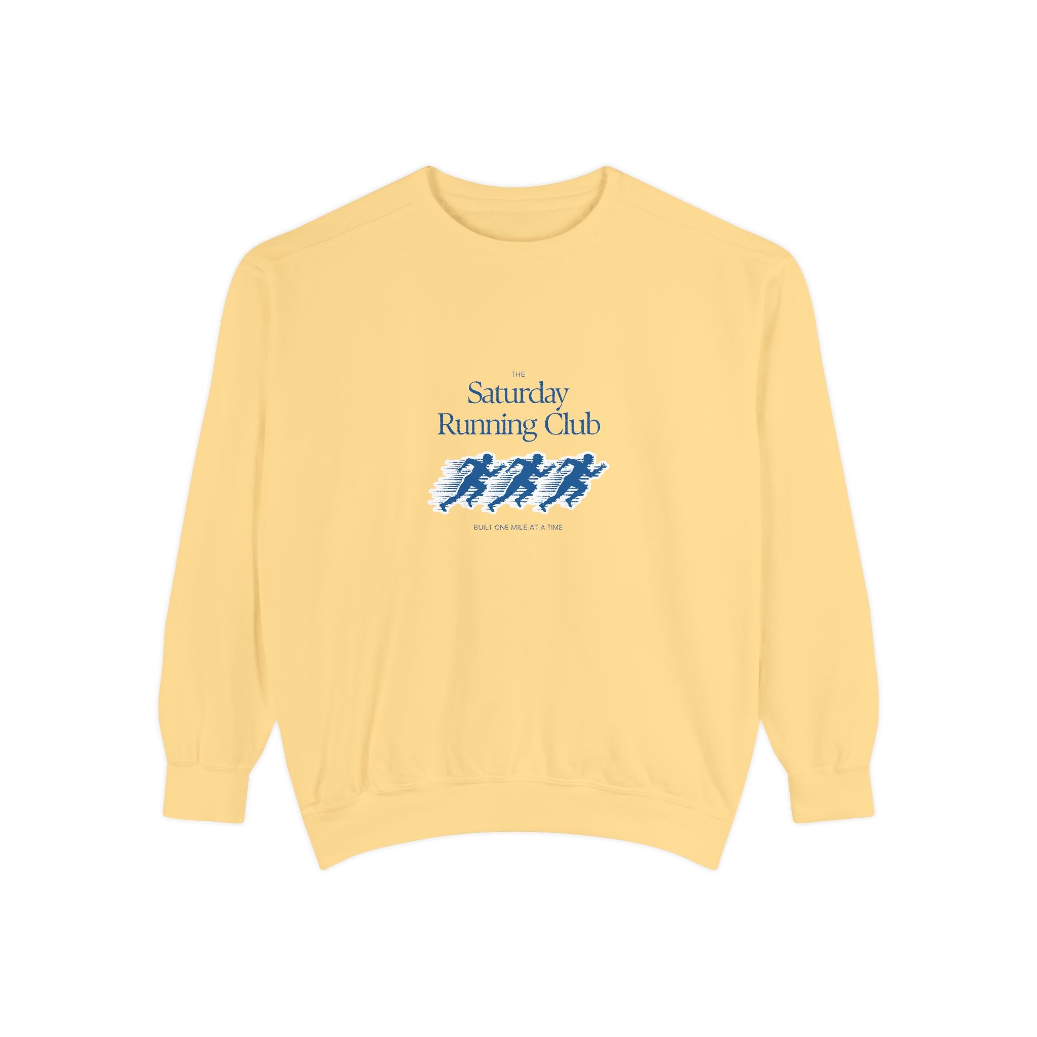 Running Club Unisex Garment-Dyed Sweatshirt, Cozy Pullover Sweatshirt, Casual Streetwear, Gift for Her