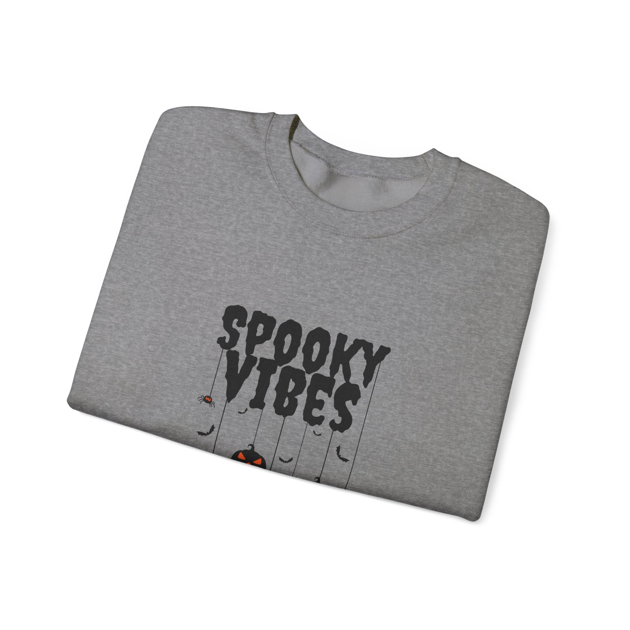 Leafen Spooky Vibes Unisex Garment-Dyed T-Shirt – 100% Ring-Spun Cotton, Soft Relaxed Fit Crewneck Tee for Men & Women