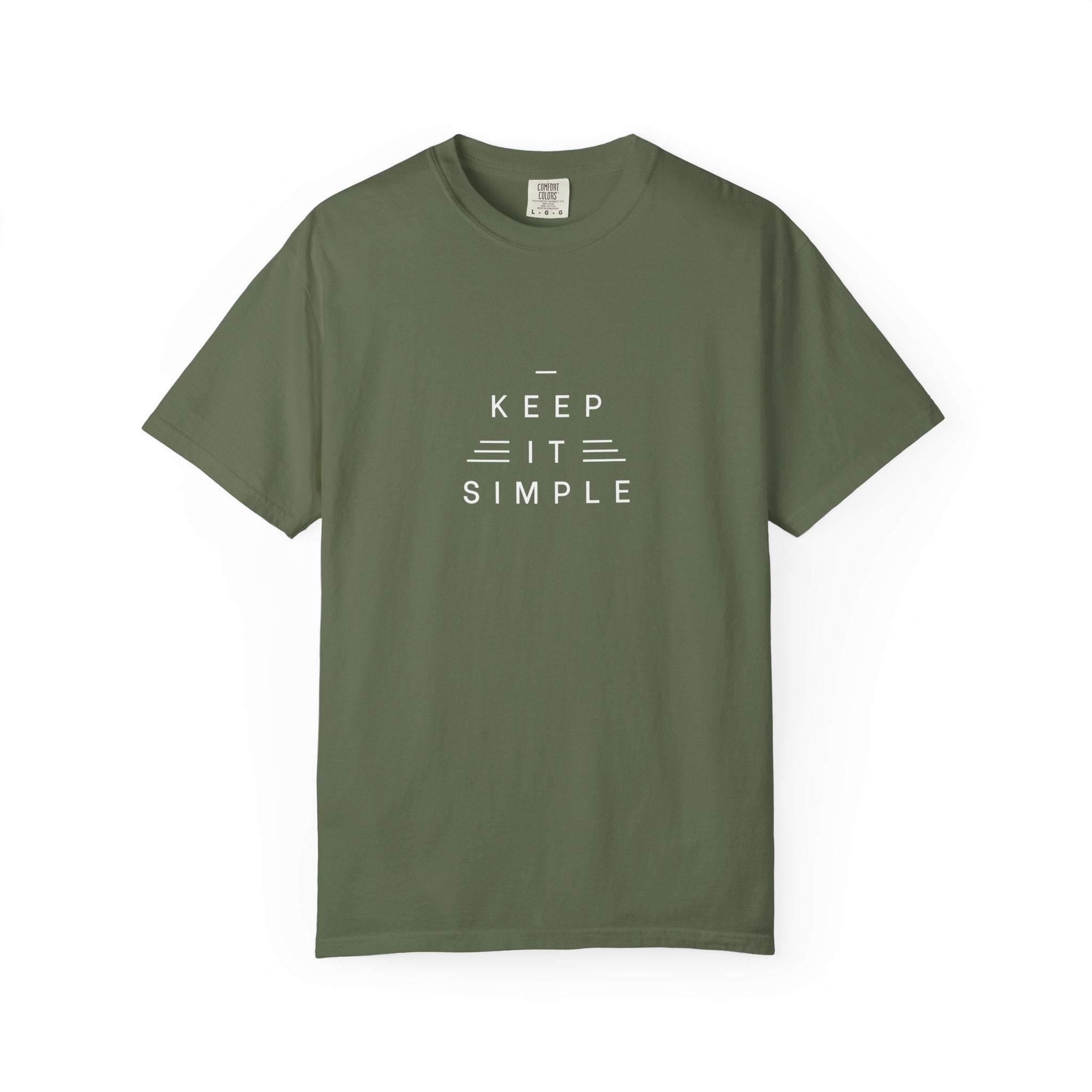 Leafen Keep it Simple Unisex Garment-Dyed T-shirt, Casual Wear, Summer Vibe, Gift for Friends, Relaxed Everyday Style