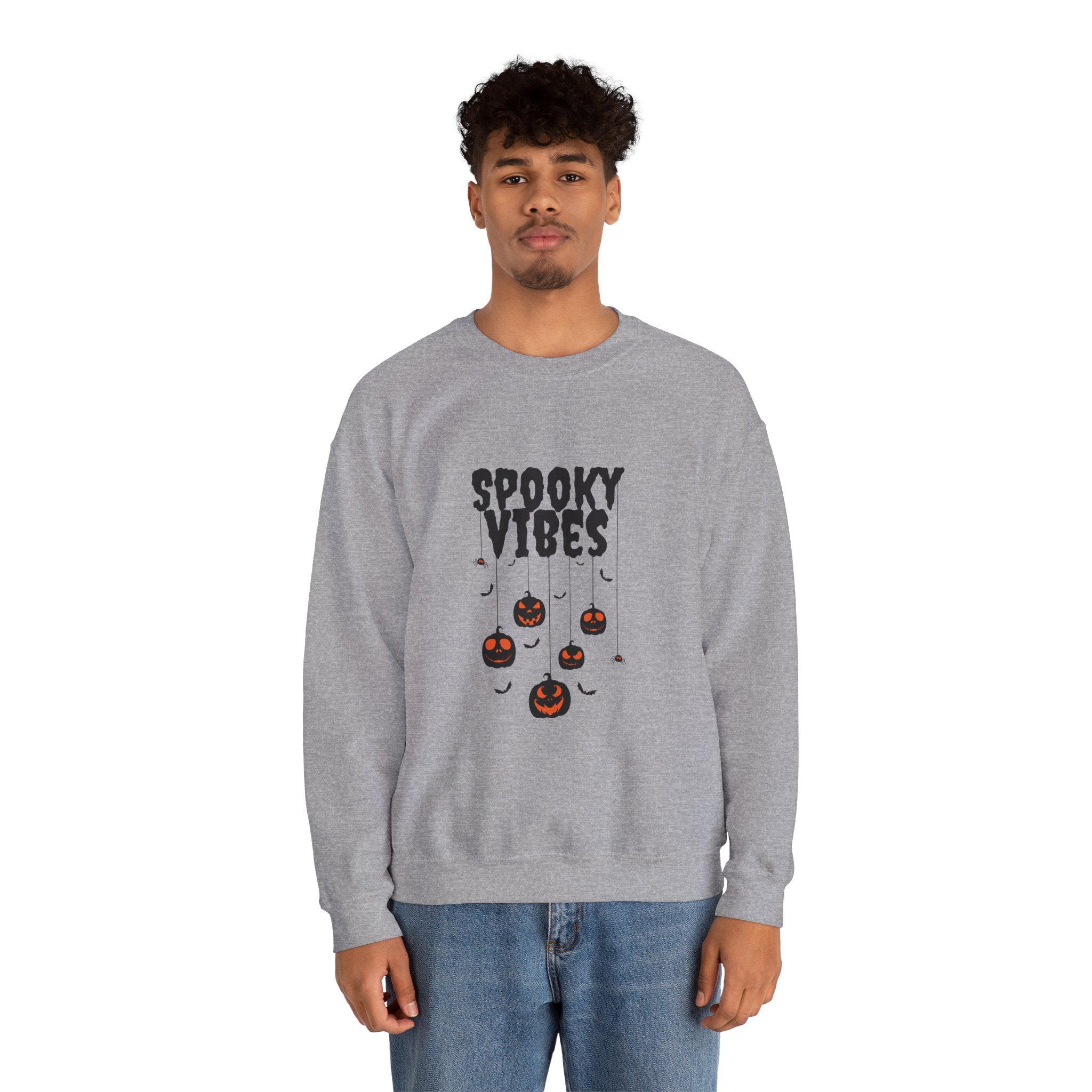 Leafen Spooky Vibes Unisex Garment-Dyed T-Shirt – 100% Ring-Spun Cotton, Soft Relaxed Fit Crewneck Tee for Men & Women