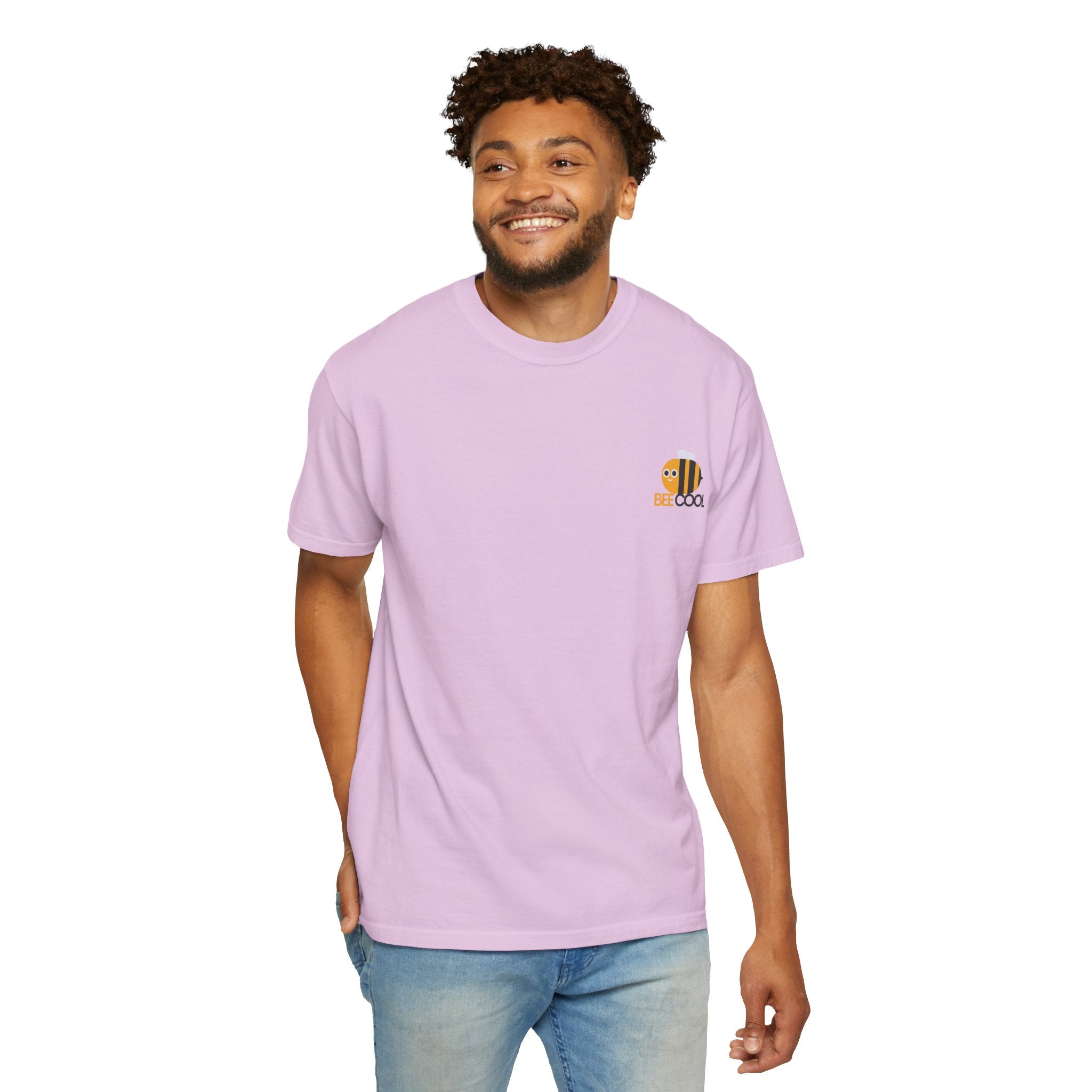 Leafen Bee Cool Unisex Garment-Dyed T-shirt, Casual Wear, Summer Vibe, Gift for Friends, Relaxed Everyday Style