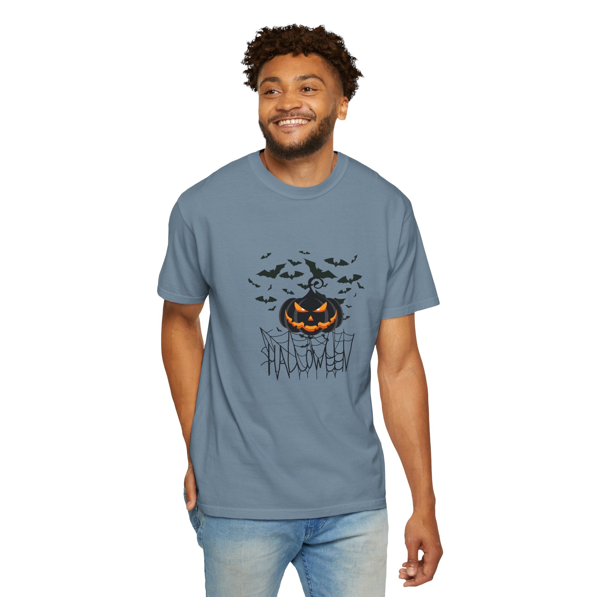 Halloween Vibe Unisex Garment-Dyed T-shirt, Casual Wear, Summer Vibe, Gift for Friends, Relaxed Everyday Style