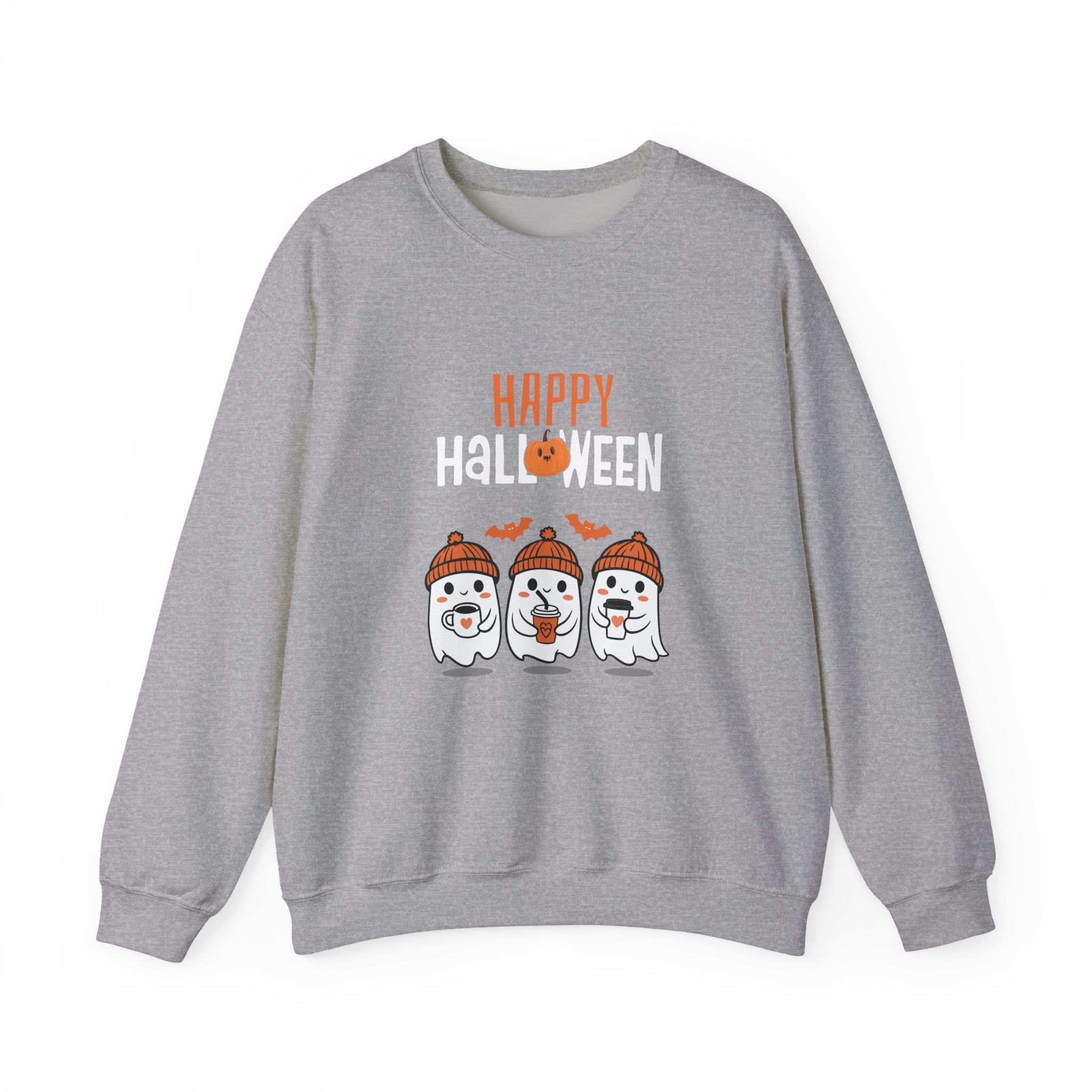 Leafen Happy Halloween Sweatshirt, Cozy Crewneck, Unisex Gift, Perfect for Halloween, Casual Wear
