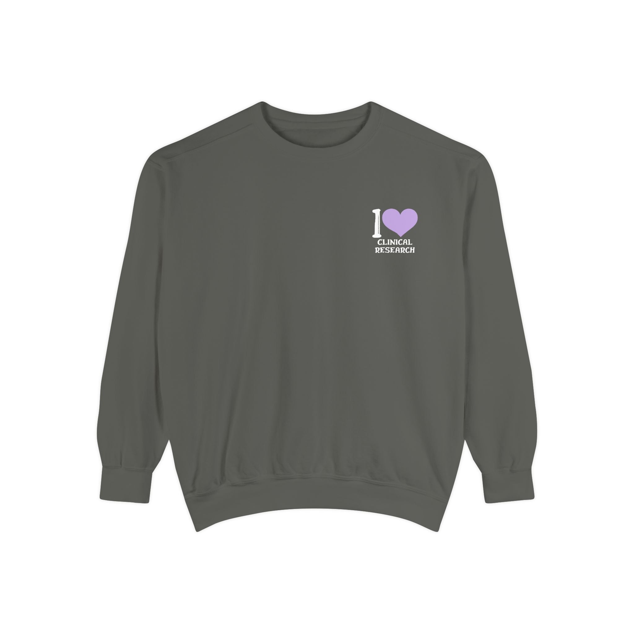 Leafen I Love Research Unisex Garment-Dyed Sweatshirt, Cozy Pullover Sweatshirt, Casual Streetwear, Gift for Her