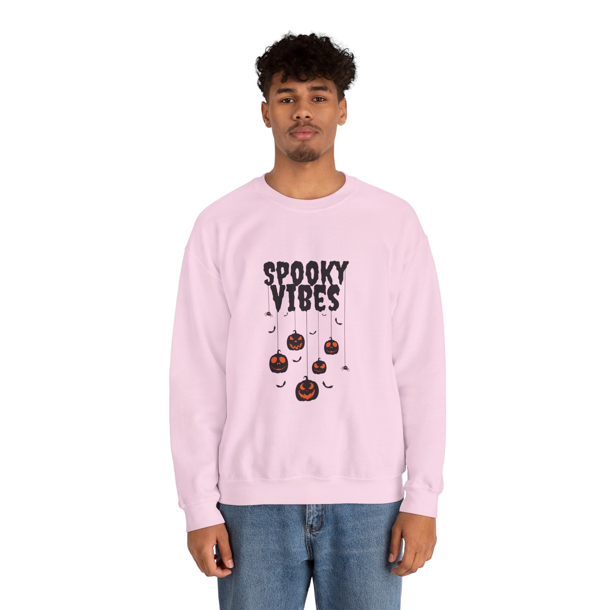 Leafen Spooky Vibes Unisex Garment-Dyed T-Shirt – 100% Ring-Spun Cotton, Soft Relaxed Fit Crewneck Tee for Men & Women