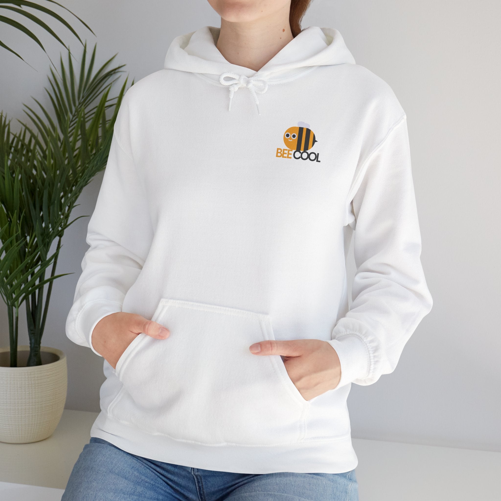 Leafen Bee Cool Unisex Heavy Blend™ Hooded Sweatshirt, Comfortable Casual Wear, Perfect Gift for Nature Lovers