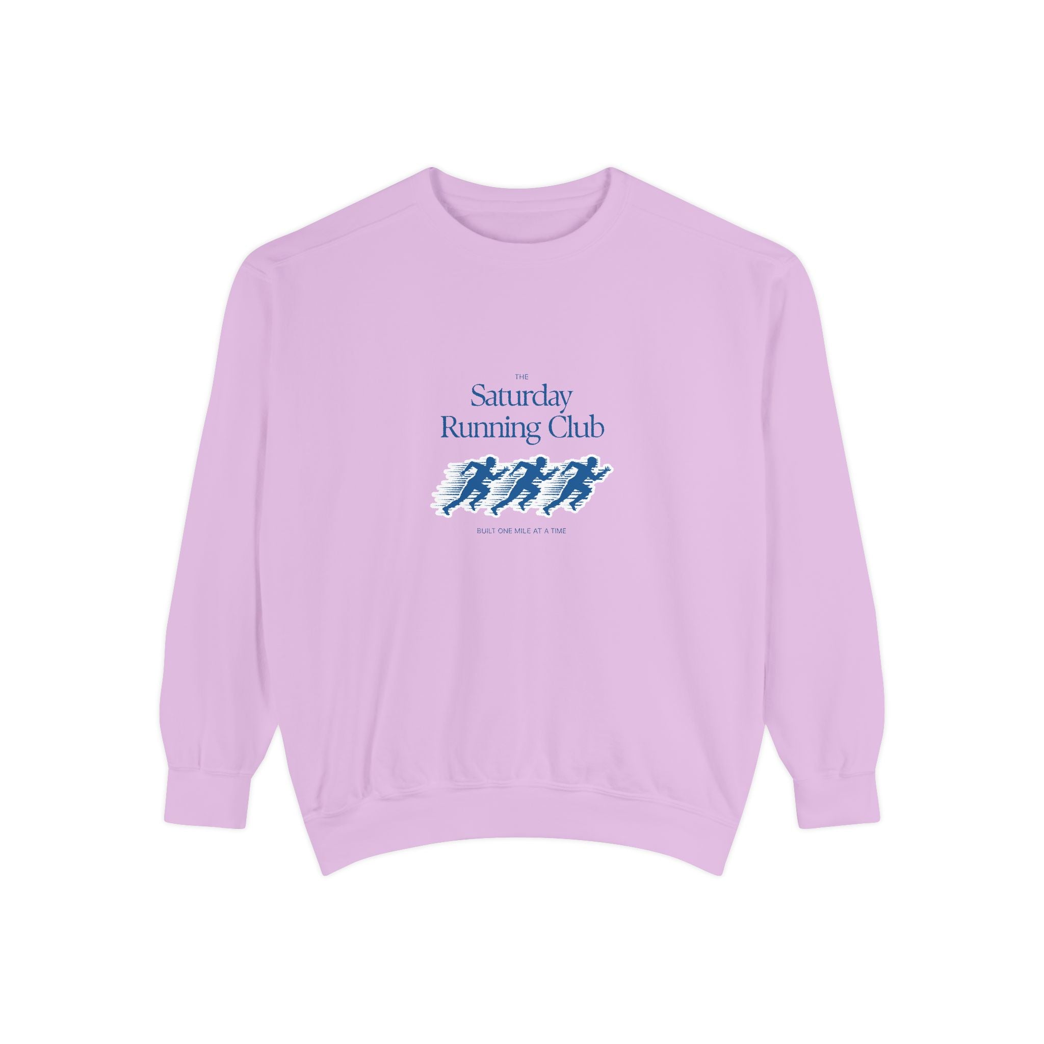 Running Club Unisex Garment-Dyed Sweatshirt, Cozy Pullover Sweatshirt, Casual Streetwear, Gift for Her
