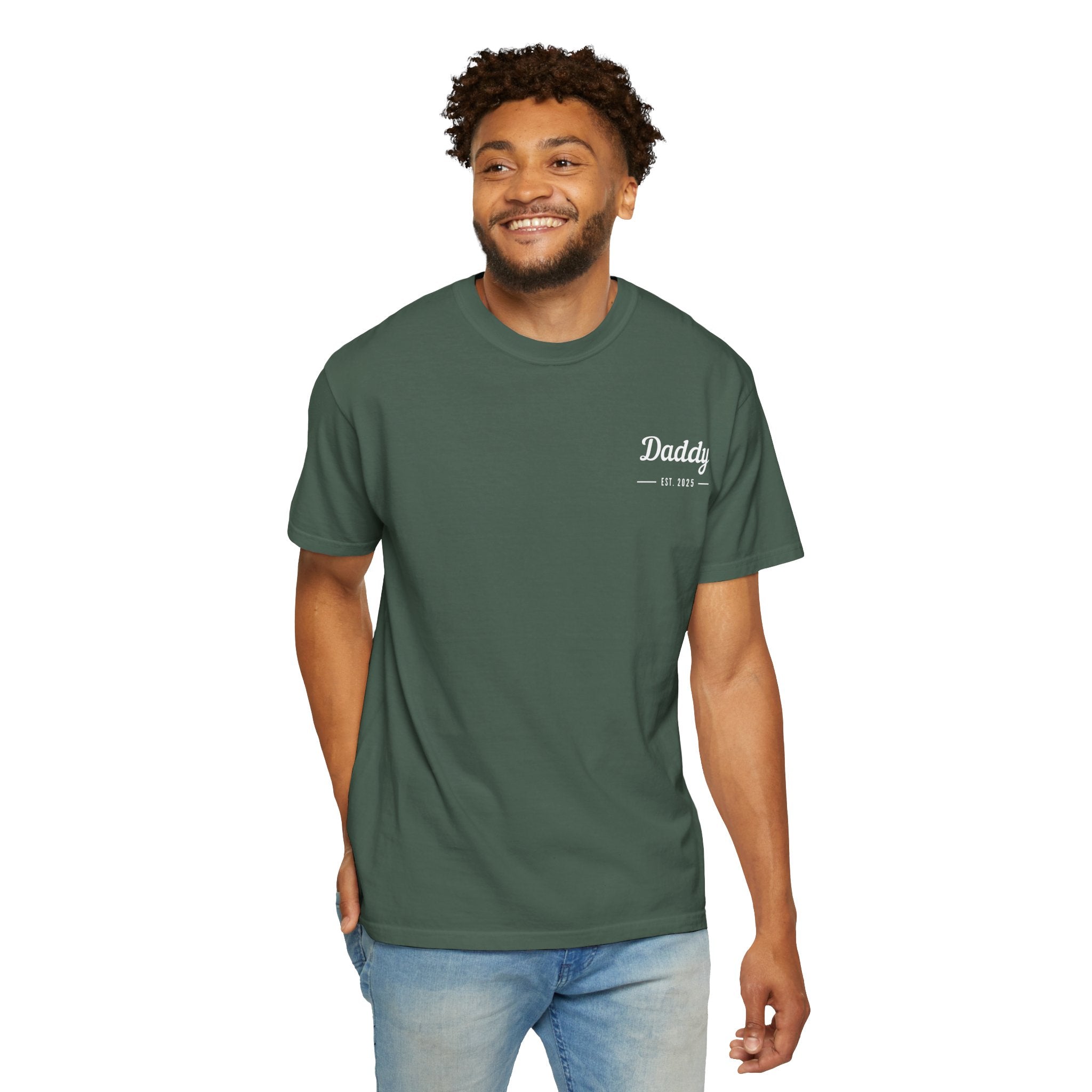 Leafen Daddy Est Unisex Garment-Dyed T-shirt, Casual Wear, Summer Vibe, Gift for Friends, Relaxed Everyday Style