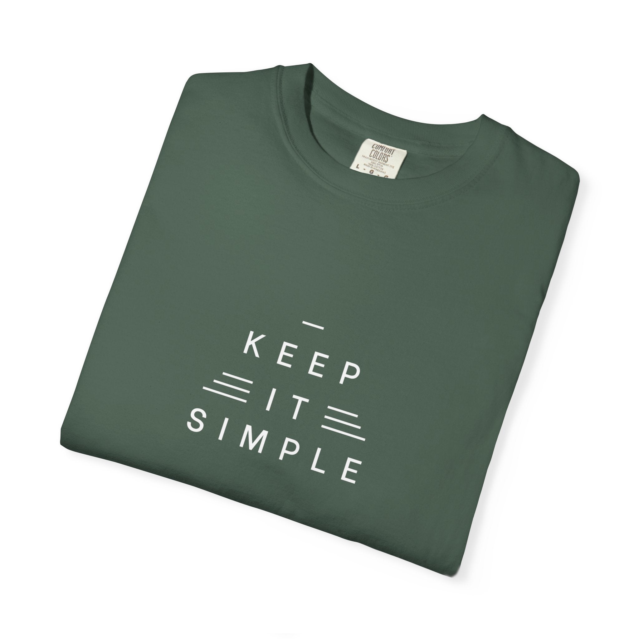 Leafen Keep it Simple Unisex Garment-Dyed T-shirt, Casual Wear, Summer Vibe, Gift for Friends, Relaxed Everyday Style