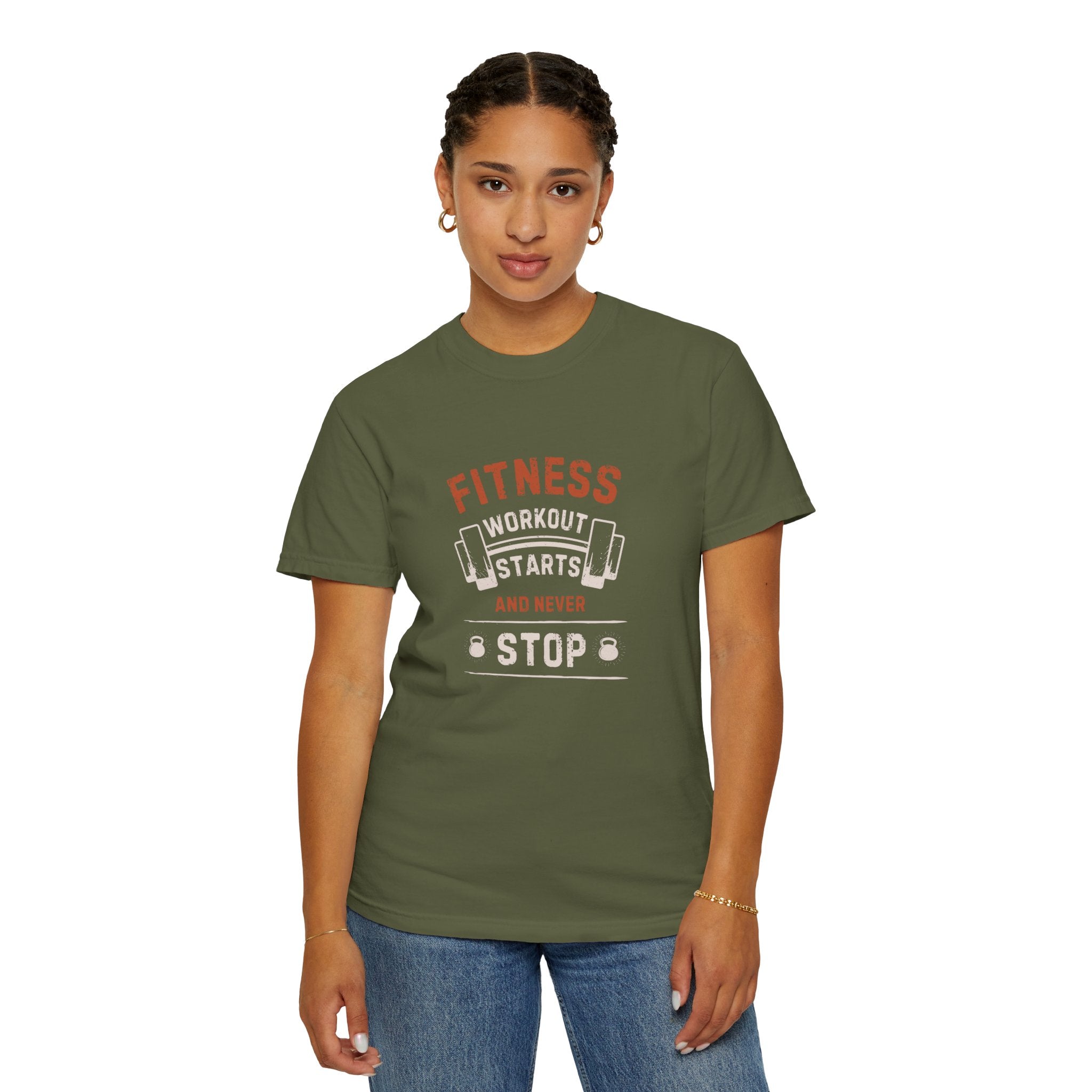 Fitness Workout Unisex Garment-Dyed T-shirt, Casual Wear, Summer Vibe, Gift for Friends, Motivational Relaxed Everyday Style