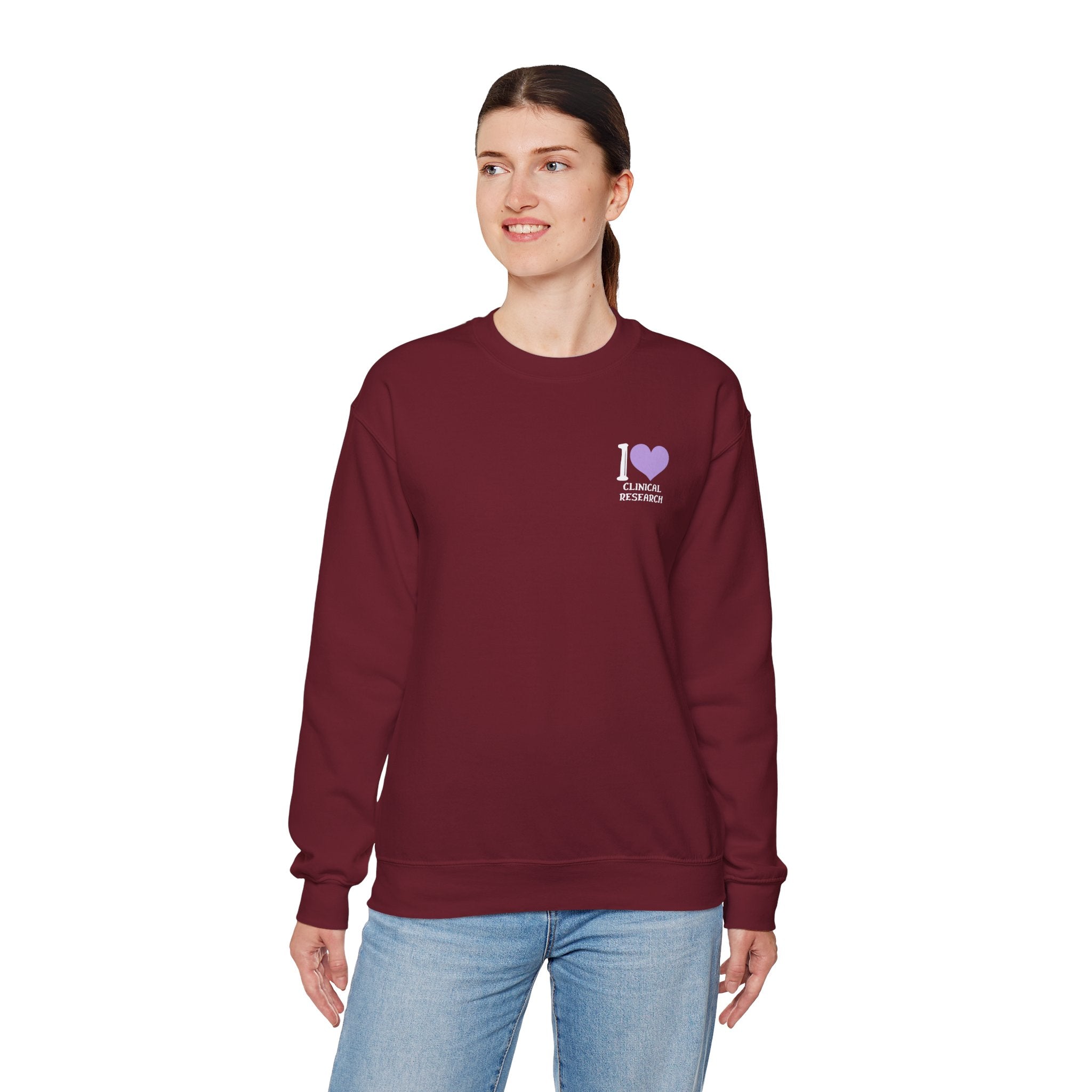 Leafen I Love Research Sweatshirt, Cozy Crewneck, Unisex Gift, Perfect for Researchers, Science Lovers, Casual Wear