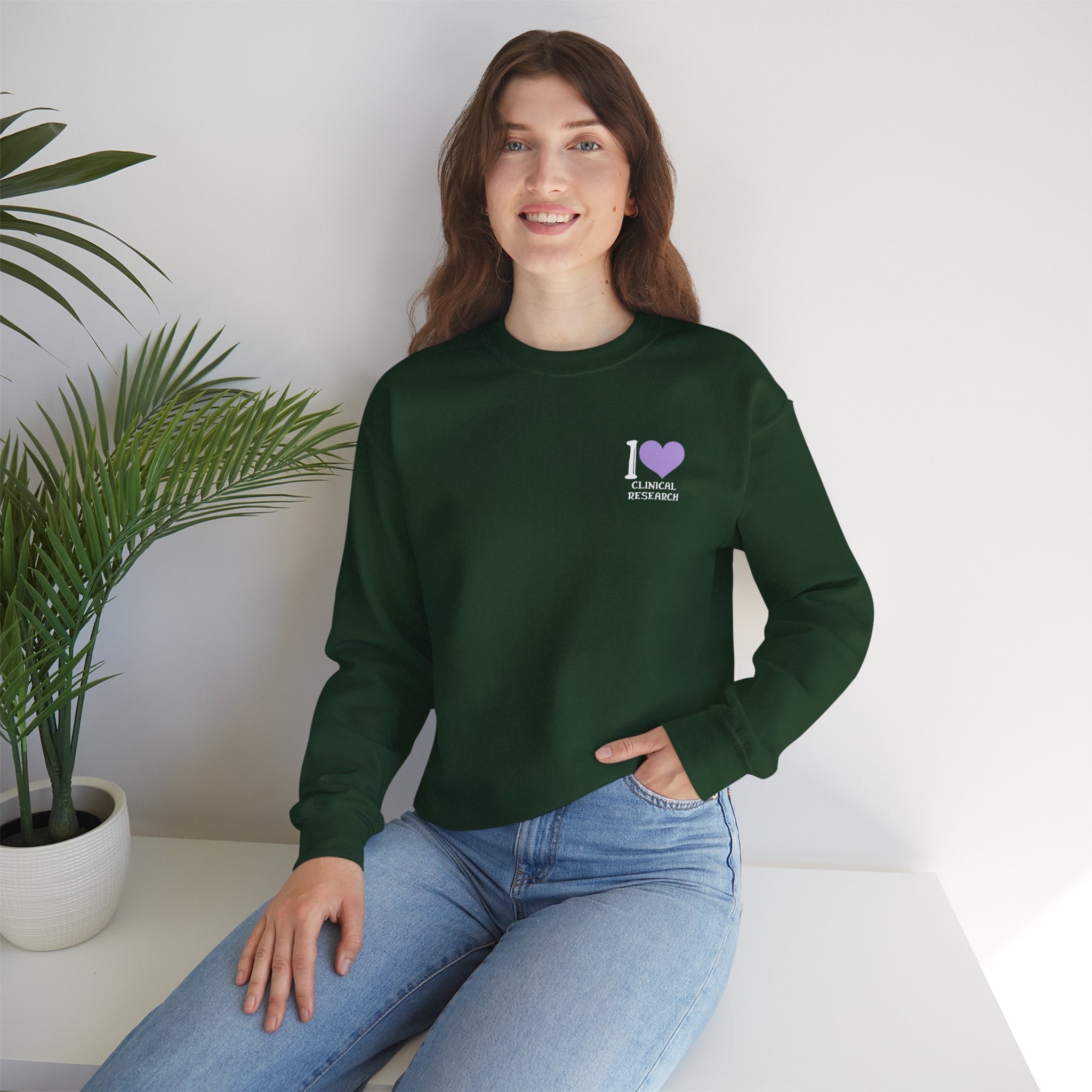 Leafen I Love Research Sweatshirt, Cozy Crewneck, Unisex Gift, Perfect for Researchers, Science Lovers, Casual Wear