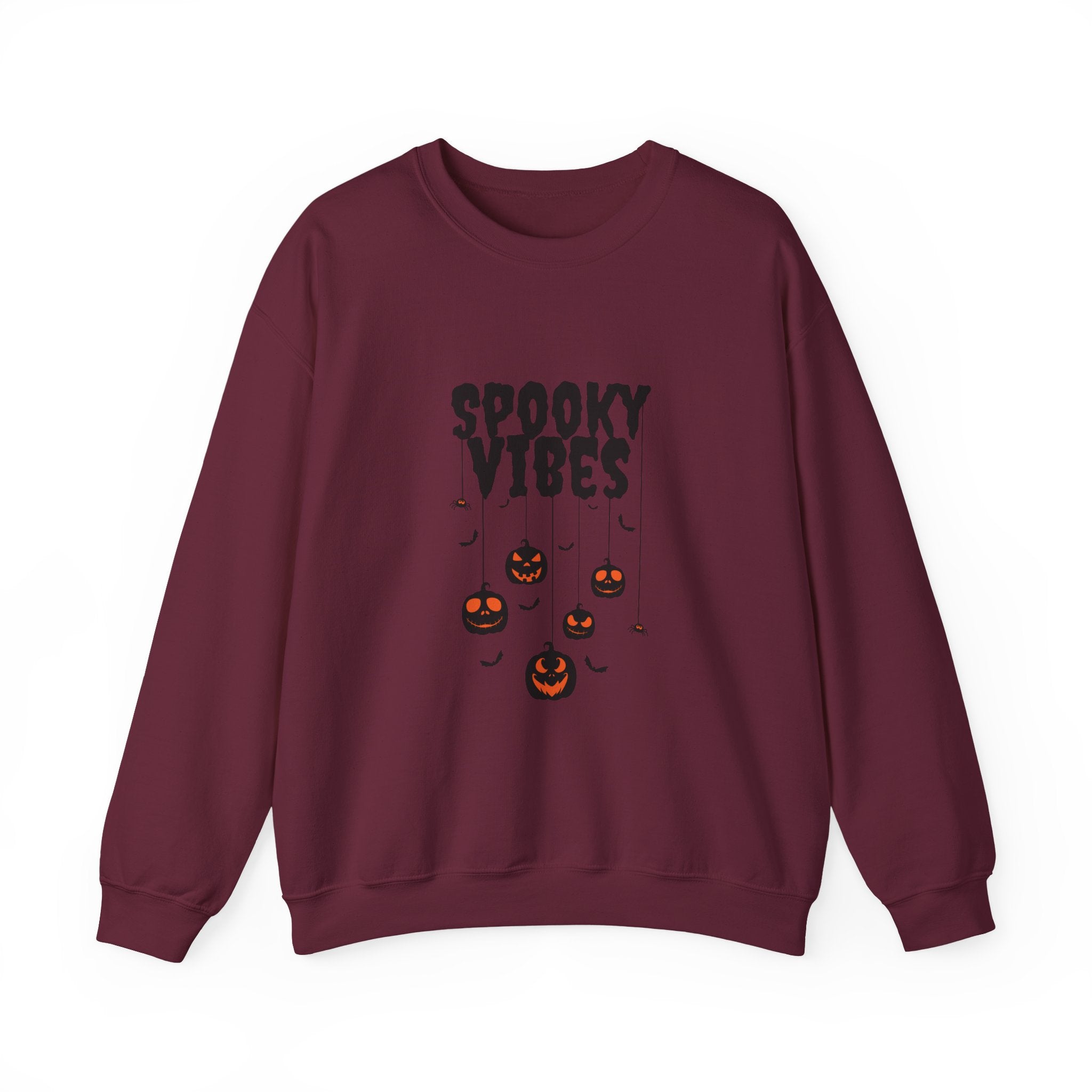 Leafen Spooky Vibes Unisex Garment-Dyed T-Shirt – 100% Ring-Spun Cotton, Soft Relaxed Fit Crewneck Tee for Men & Women