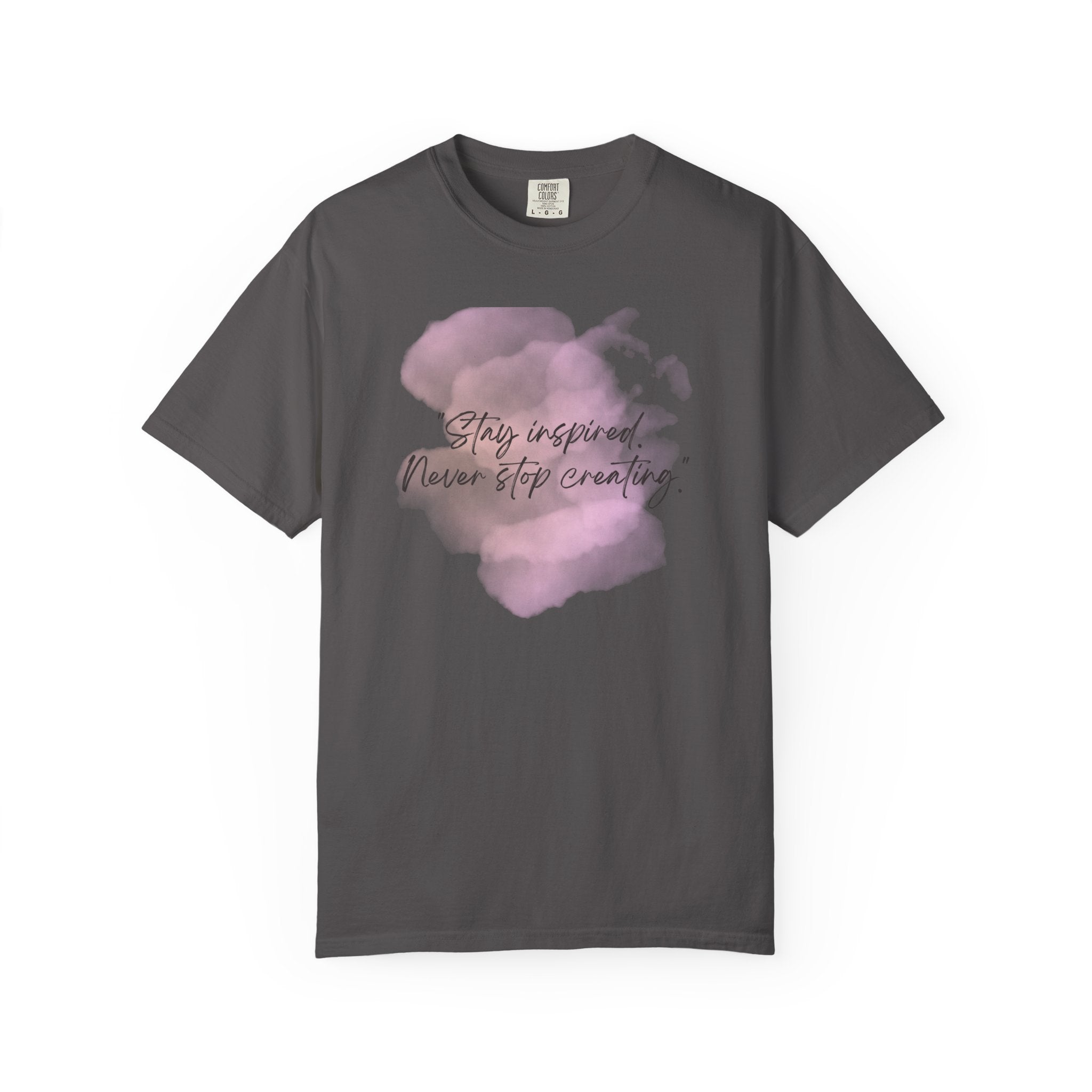 Leafen Stay Inspired Unisex Garment-Dyed T-shirt, Casual Wear, Summer Vibe, Gift for Friends, Relaxed Everyday Style