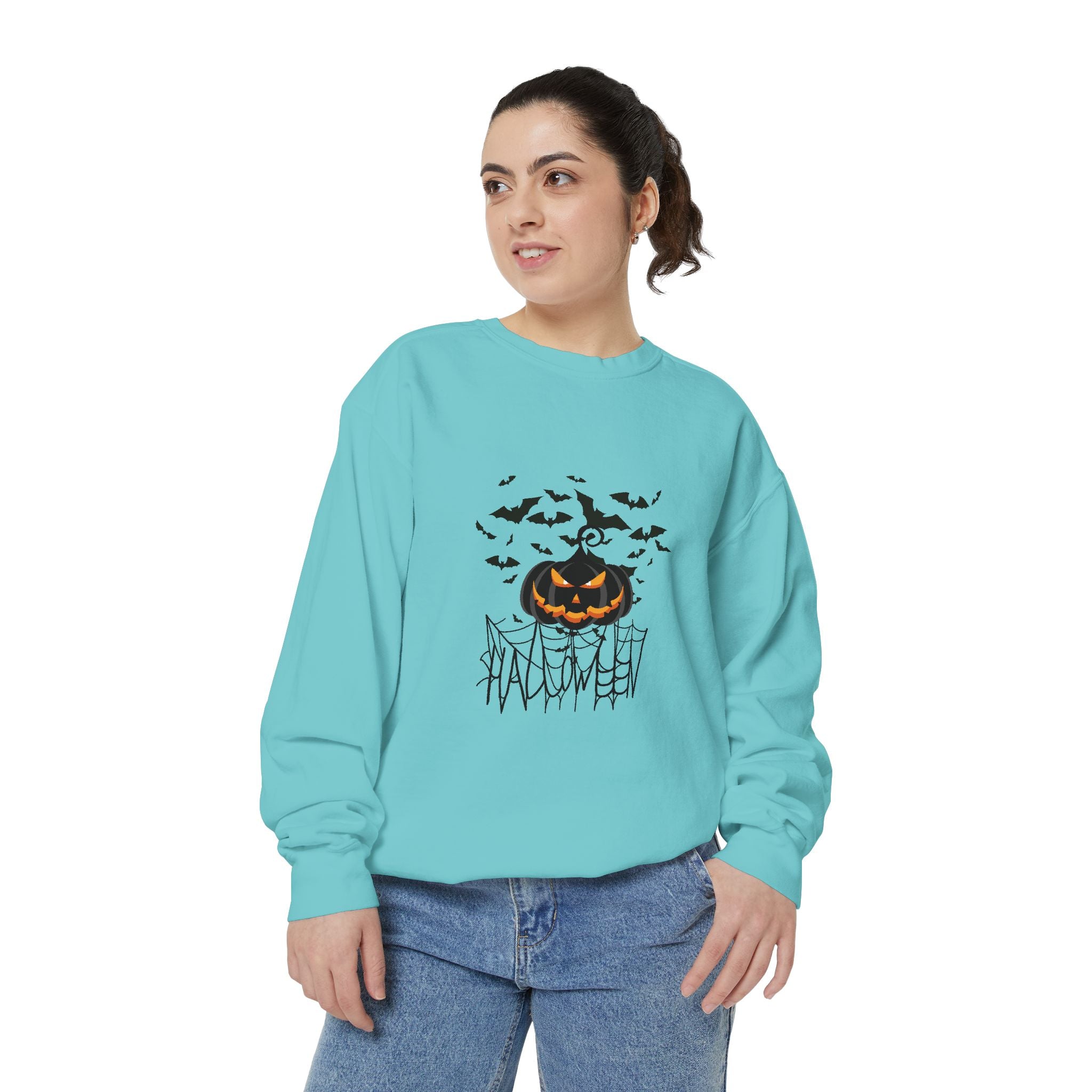 Leafen Halloween Web Unisex Sweatshirt, Casual Crewneck, Gift for Friends, Motivational Apparel, Everyday Comfort Wear