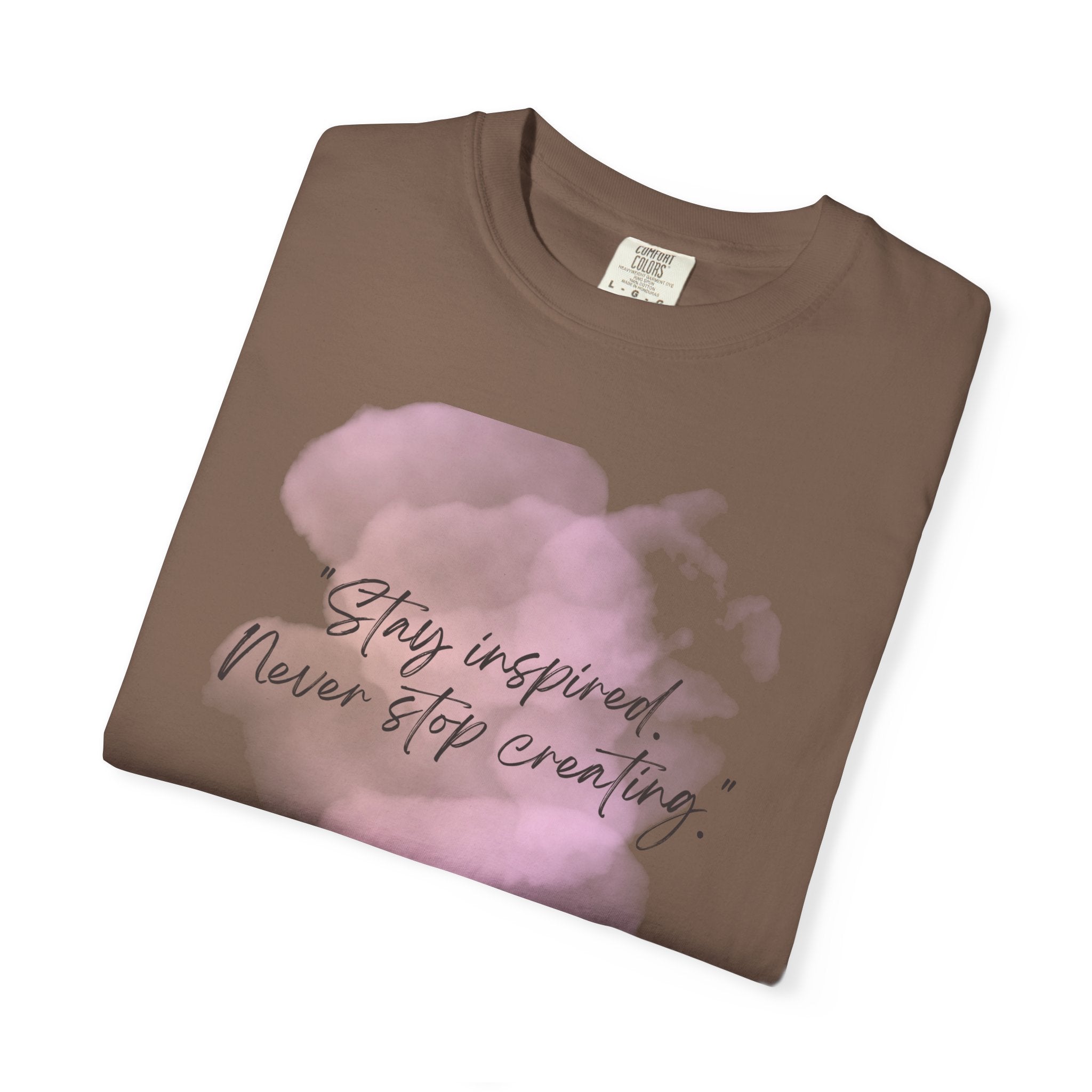 Leafen Stay Inspired Unisex Garment-Dyed T-shirt, Casual Wear, Summer Vibe, Gift for Friends, Relaxed Everyday Style
