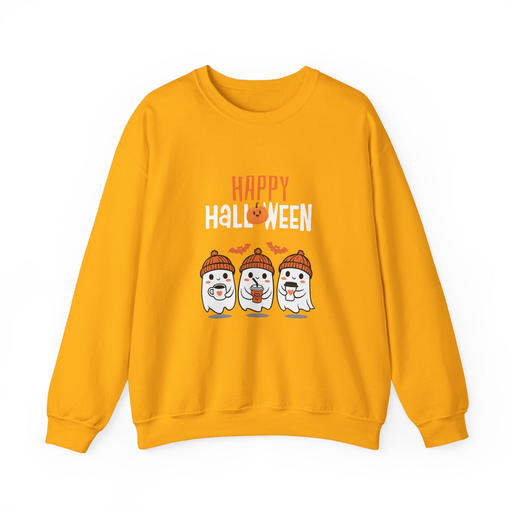 Leafen Happy Halloween Sweatshirt, Cozy Crewneck, Unisex Gift, Perfect for Halloween, Casual Wear