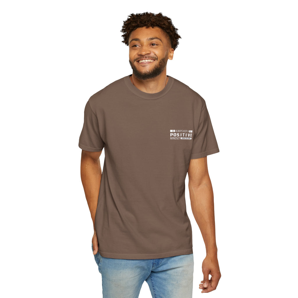 Leafen Positive Vibe Unisex Garment-Dyed T-shirt, Casual Wear, Summer Vibe, Gift for Friends, Relaxed Everyday Style