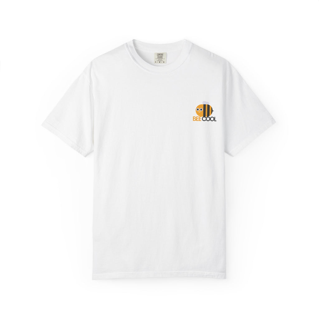 Leafen Bee Cool Unisex Garment-Dyed T-shirt, Casual Wear, Summer Vibe, Gift for Friends, Relaxed Everyday Style