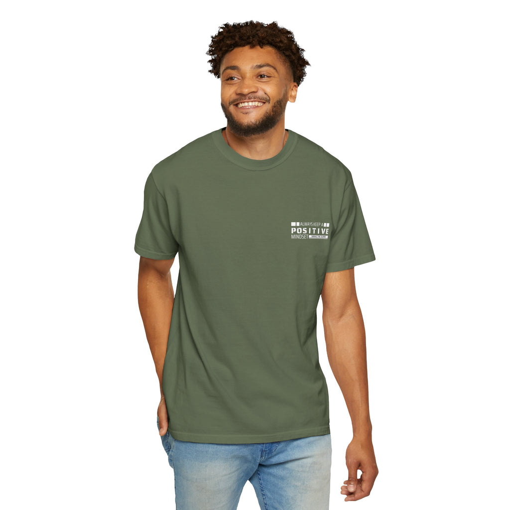Leafen Positive Vibe Unisex Garment-Dyed T-shirt, Casual Wear, Summer Vibe, Gift for Friends, Relaxed Everyday Style