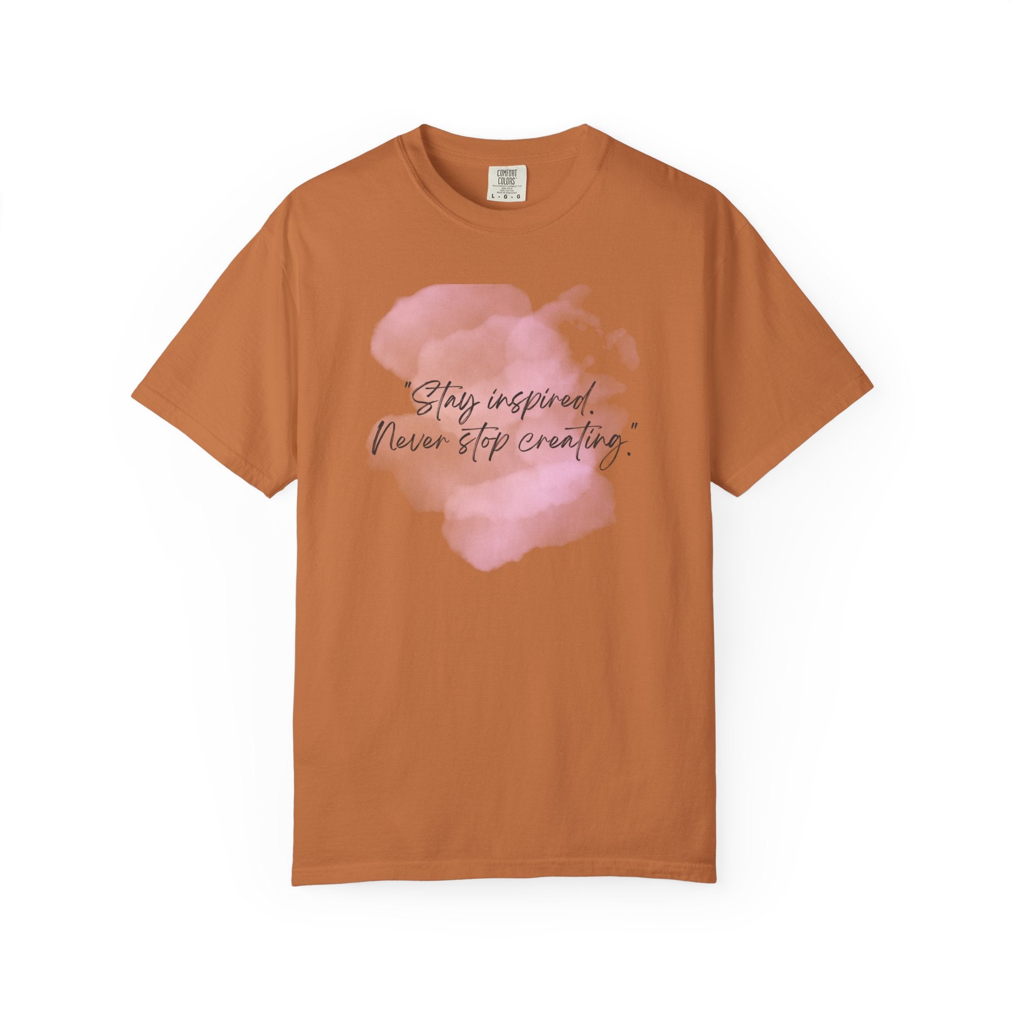 Leafen Stay Inspired Unisex Garment-Dyed T-shirt, Casual Wear, Summer Vibe, Gift for Friends, Relaxed Everyday Style