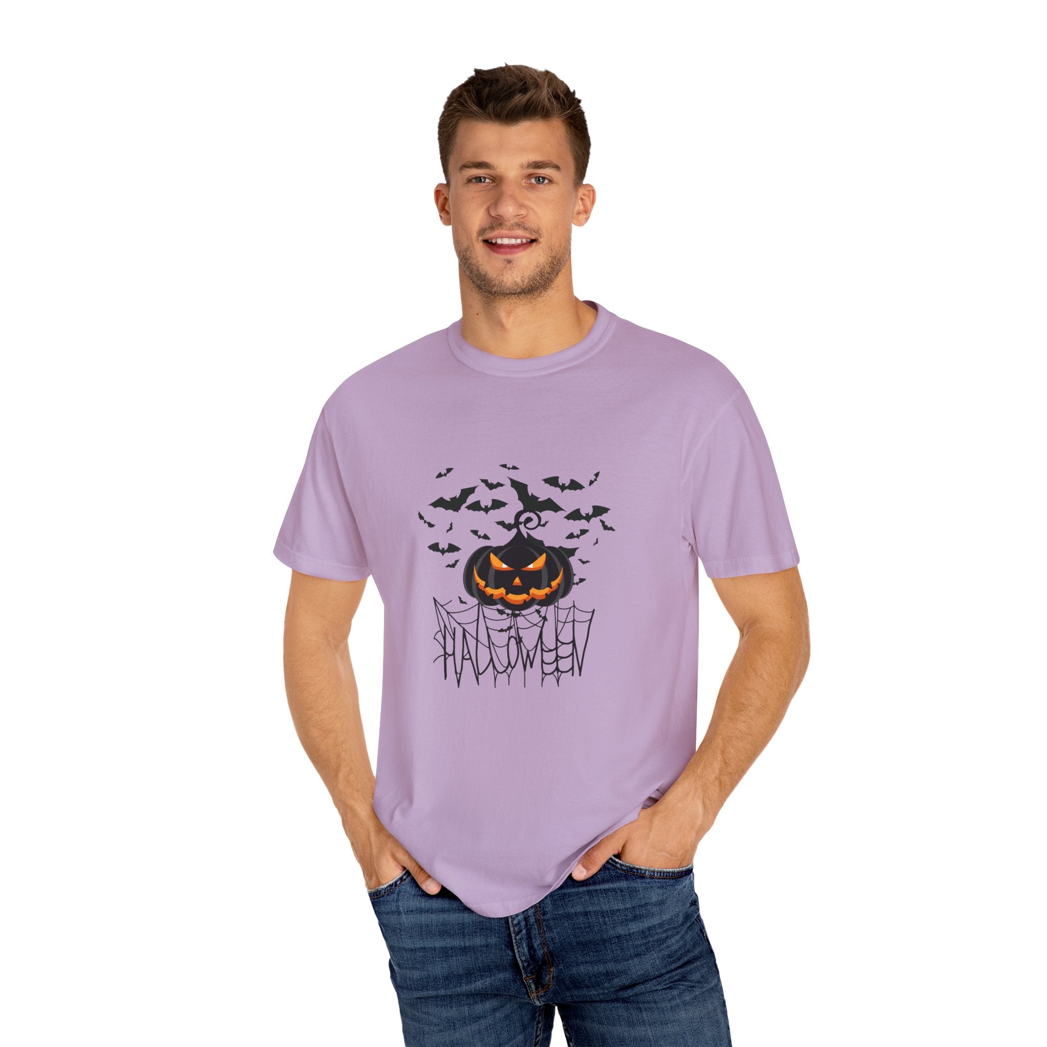 Halloween Vibe Unisex Garment-Dyed T-shirt, Casual Wear, Summer Vibe, Gift for Friends, Relaxed Everyday Style