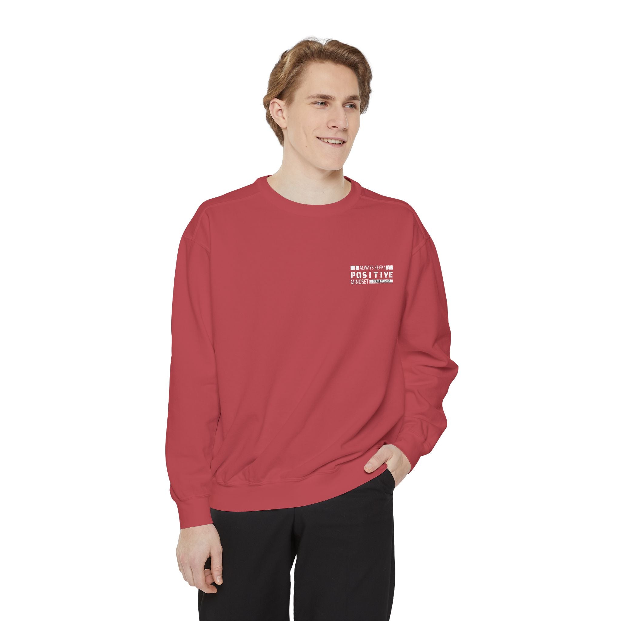 Leafen Positive Vibes Unisex Sweatshirt, Casual Crewneck, Gift for Friends, Motivational Apparel, Everyday Comfort Wear