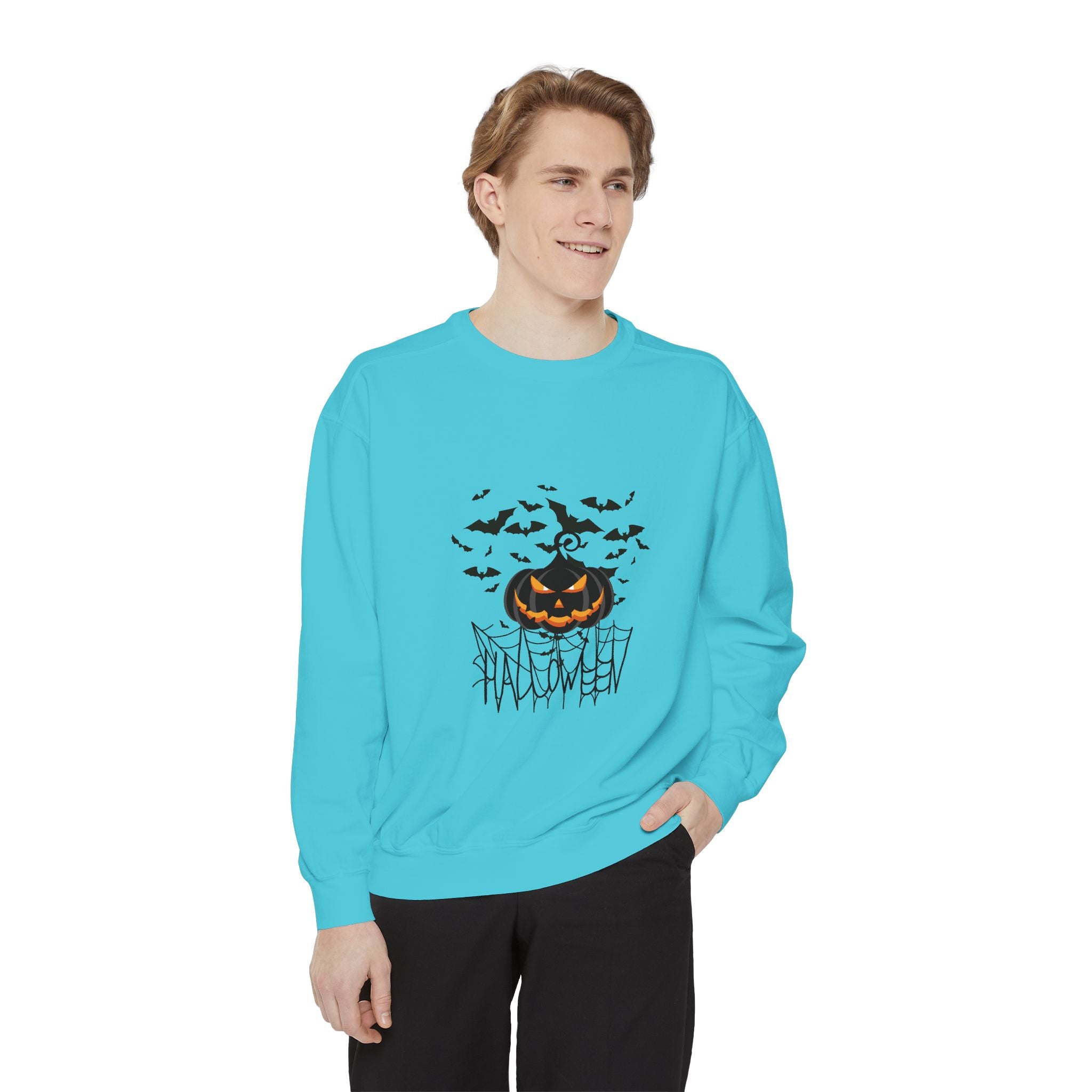 Leafen Halloween Web Unisex Sweatshirt, Casual Crewneck, Gift for Friends, Motivational Apparel, Everyday Comfort Wear