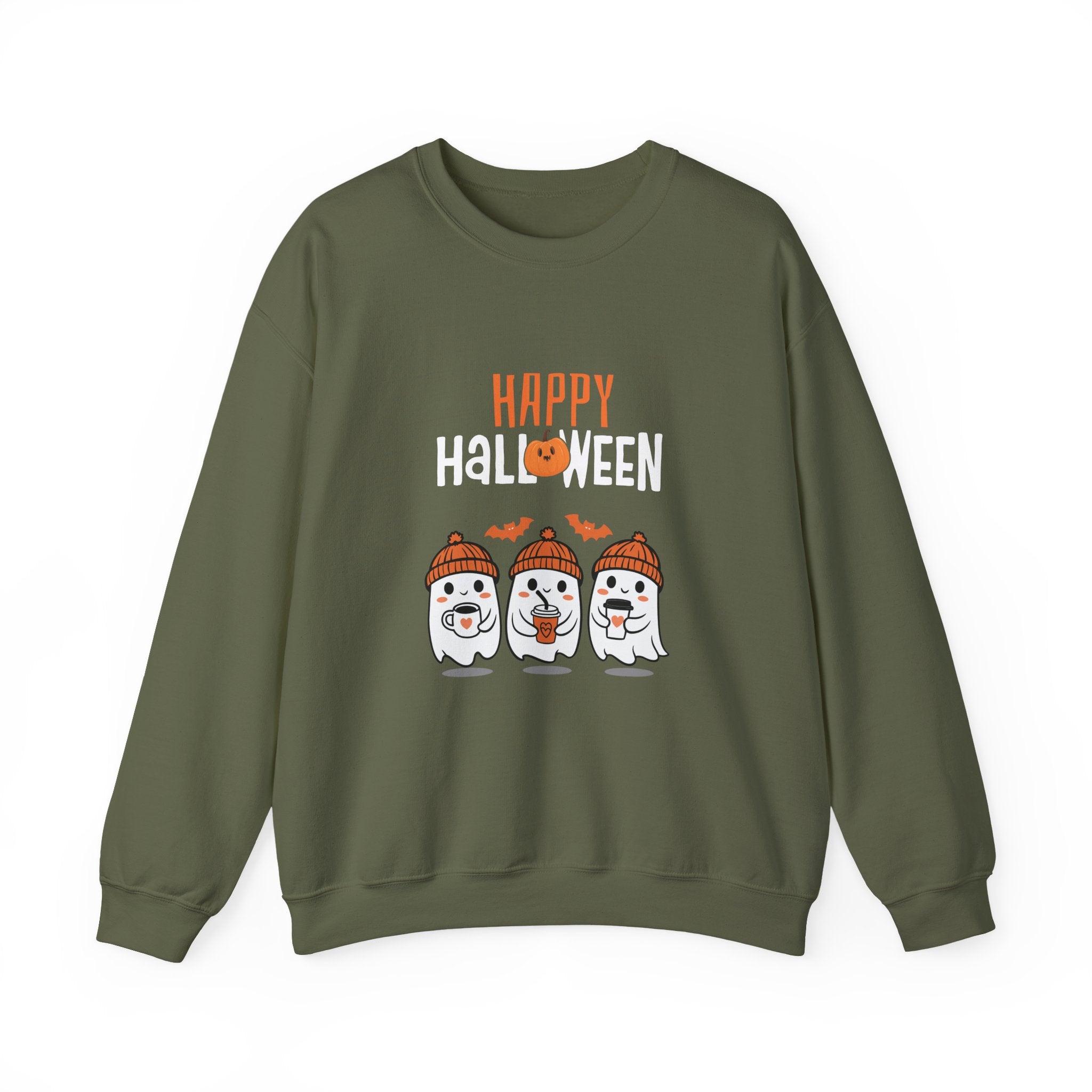 Leafen Happy Halloween Sweatshirt, Cozy Crewneck, Unisex Gift, Perfect for Halloween, Casual Wear