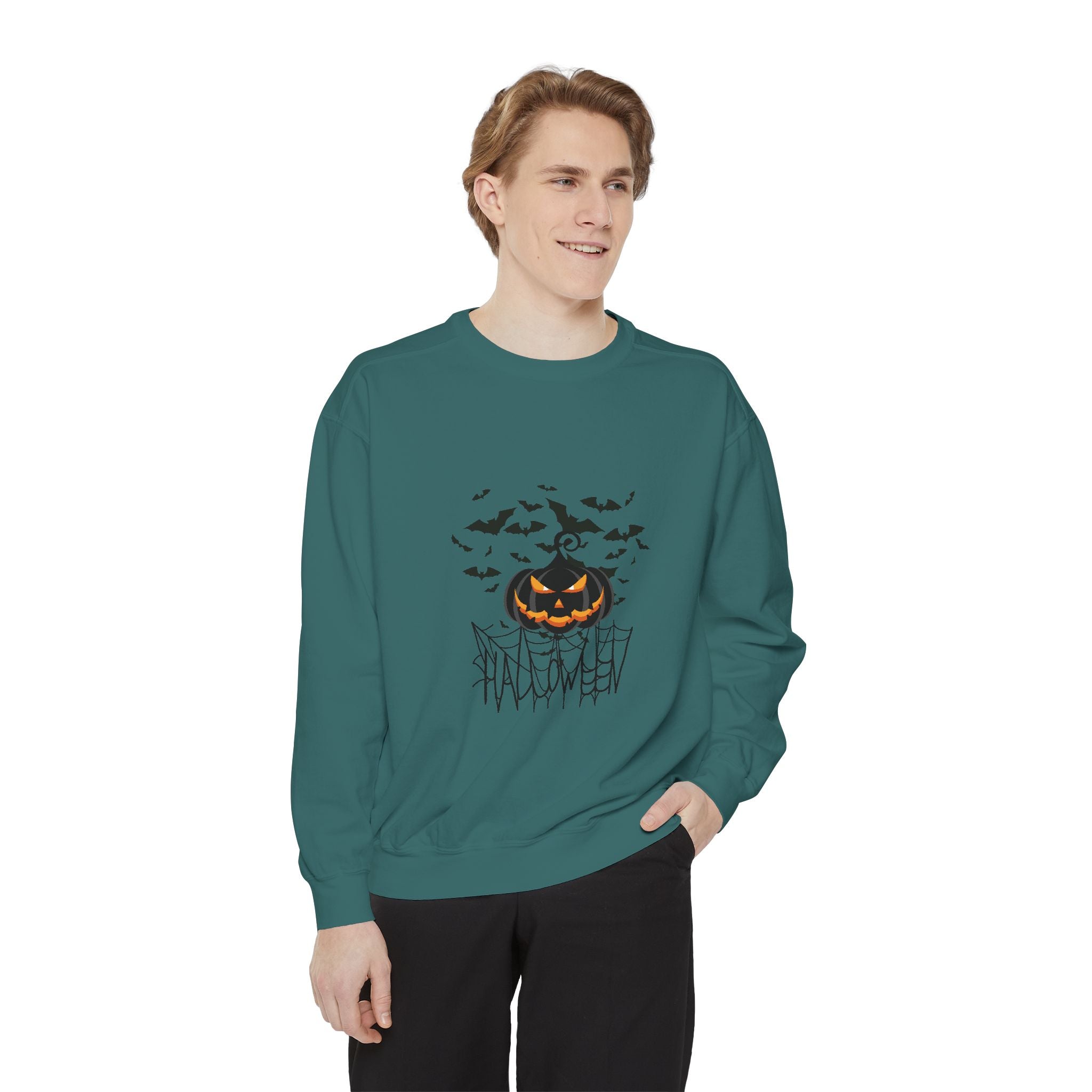 Leafen Halloween Web Unisex Sweatshirt, Casual Crewneck, Gift for Friends, Motivational Apparel, Everyday Comfort Wear