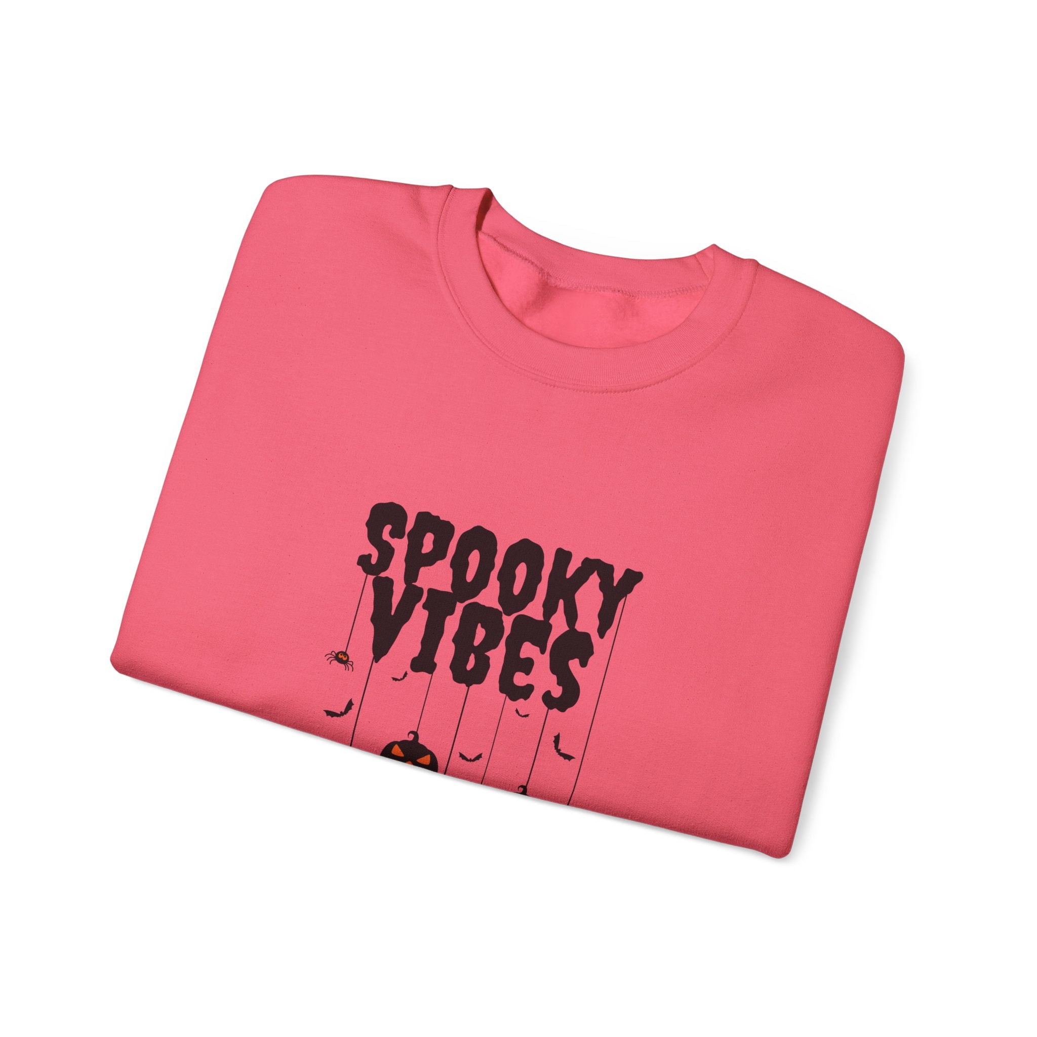 Leafen Spooky Vibes Unisex Garment-Dyed T-Shirt – 100% Ring-Spun Cotton, Soft Relaxed Fit Crewneck Tee for Men & Women