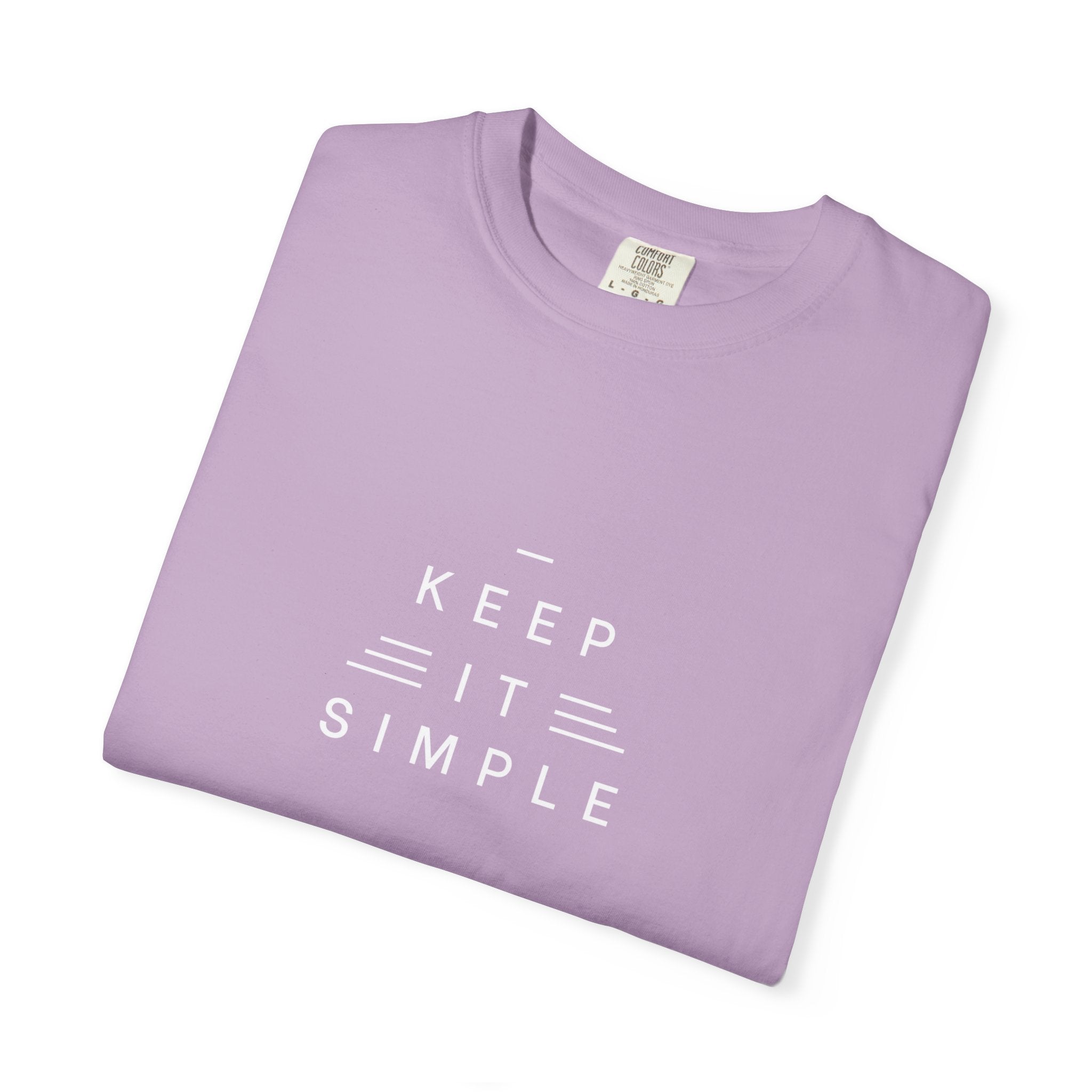 Leafen Keep it Simple Unisex Garment-Dyed T-shirt, Casual Wear, Summer Vibe, Gift for Friends, Relaxed Everyday Style