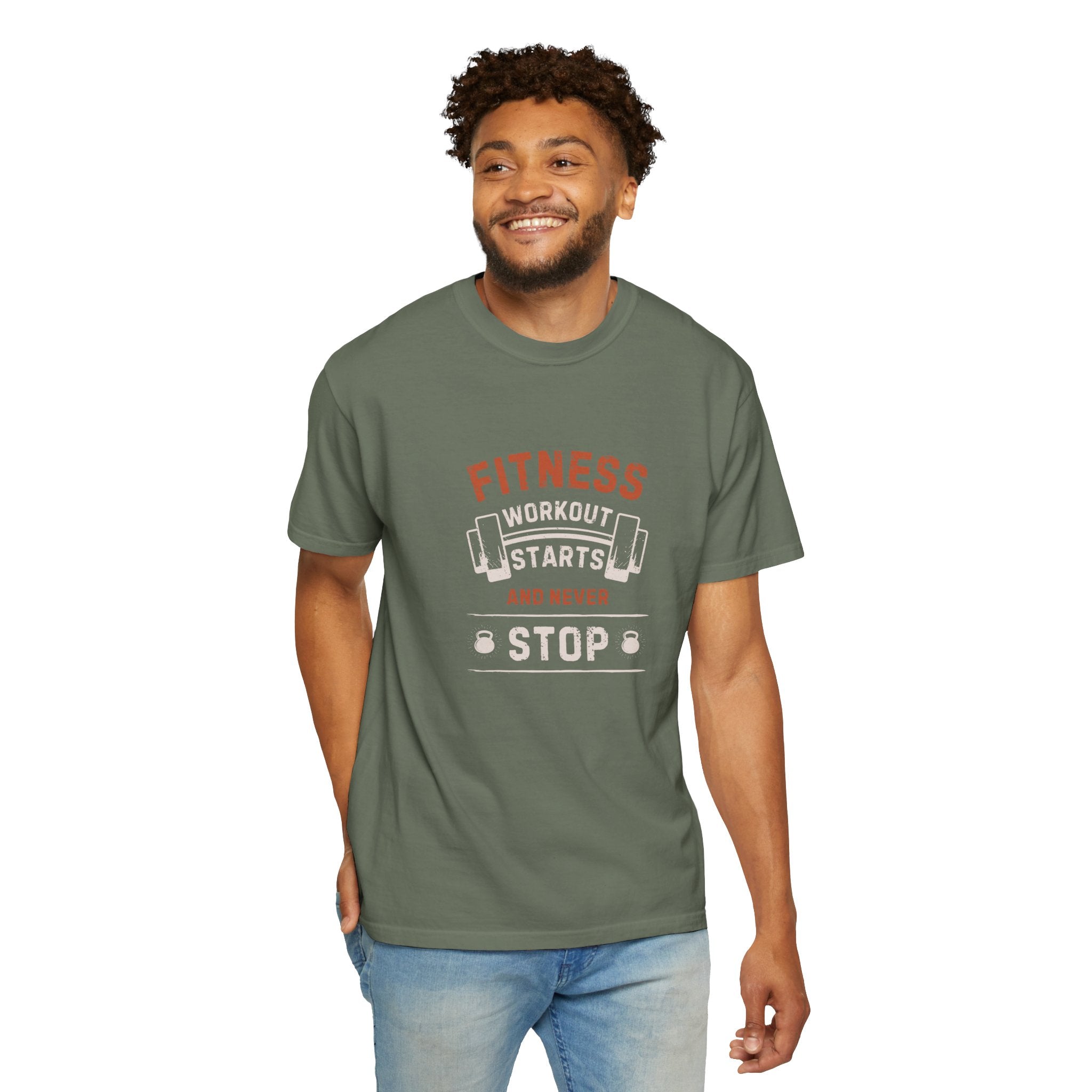Fitness Workout Unisex Garment-Dyed T-shirt, Casual Wear, Summer Vibe, Gift for Friends, Motivational Relaxed Everyday Style